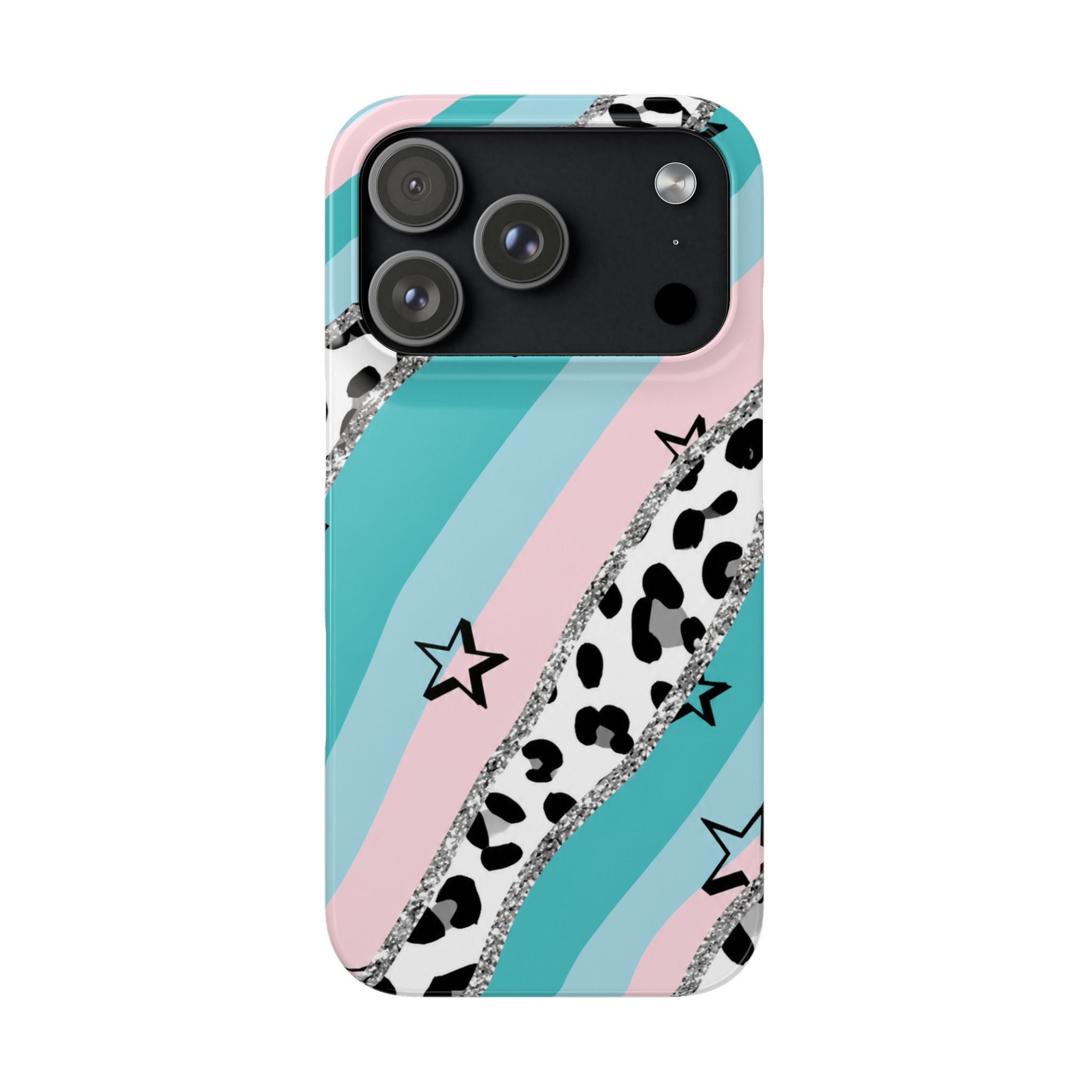 Pastel Leopard Print Glitter Phone Case