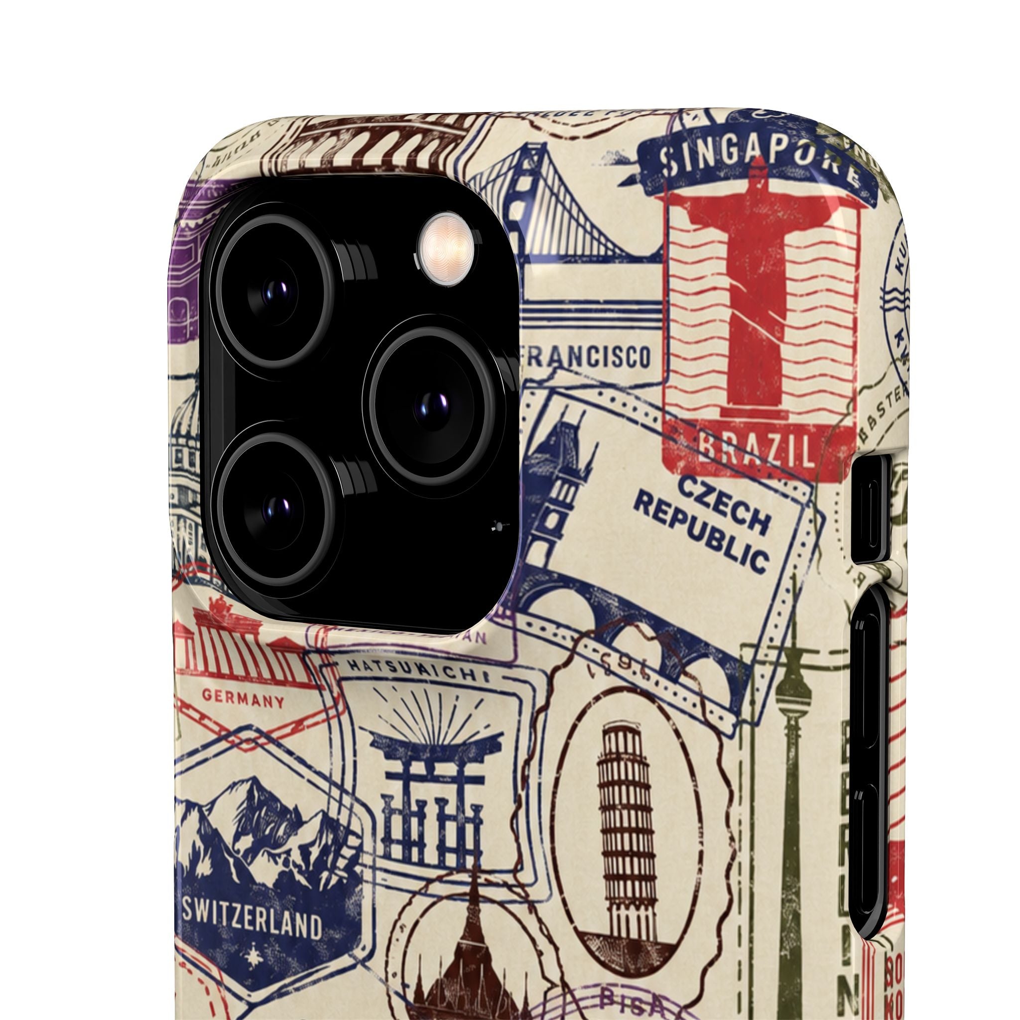 Vintage Travel Stamps Phone Case