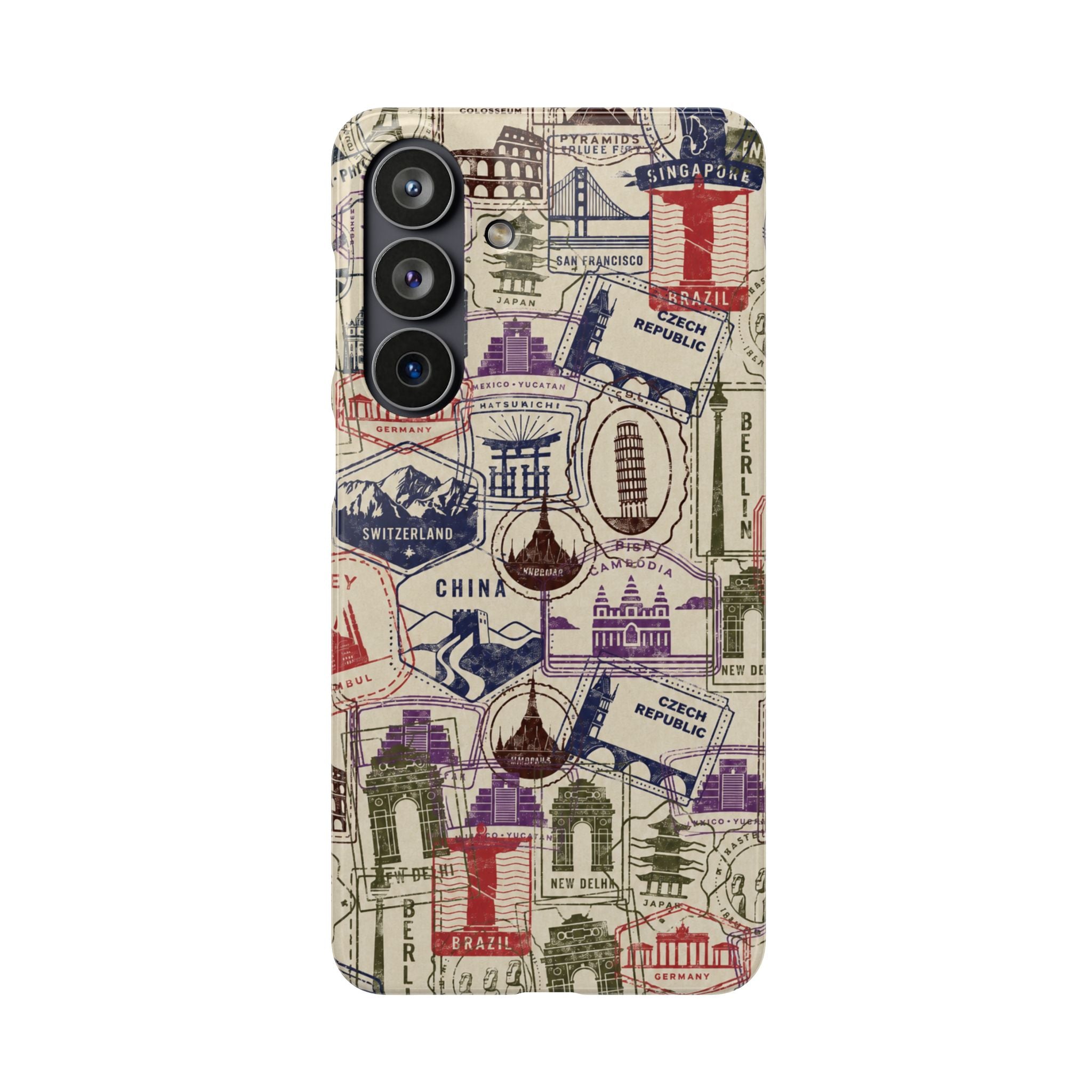 Vintage Travel Stamps Phone Case