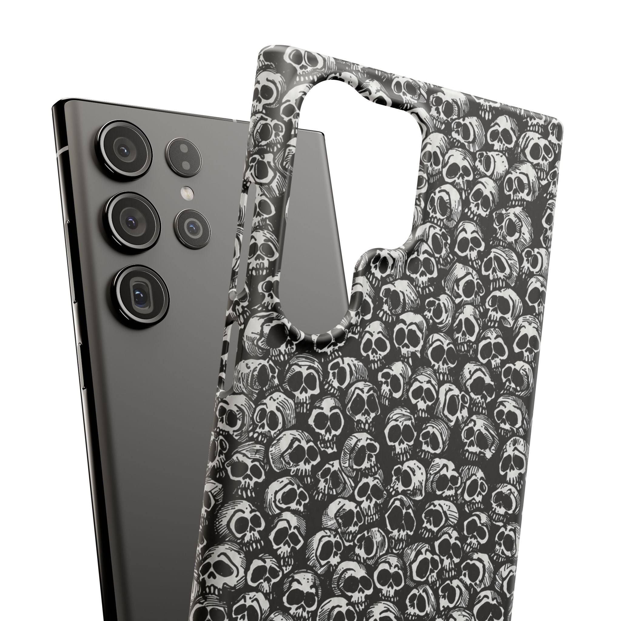 Black and White Skull Pattern Phone Case
