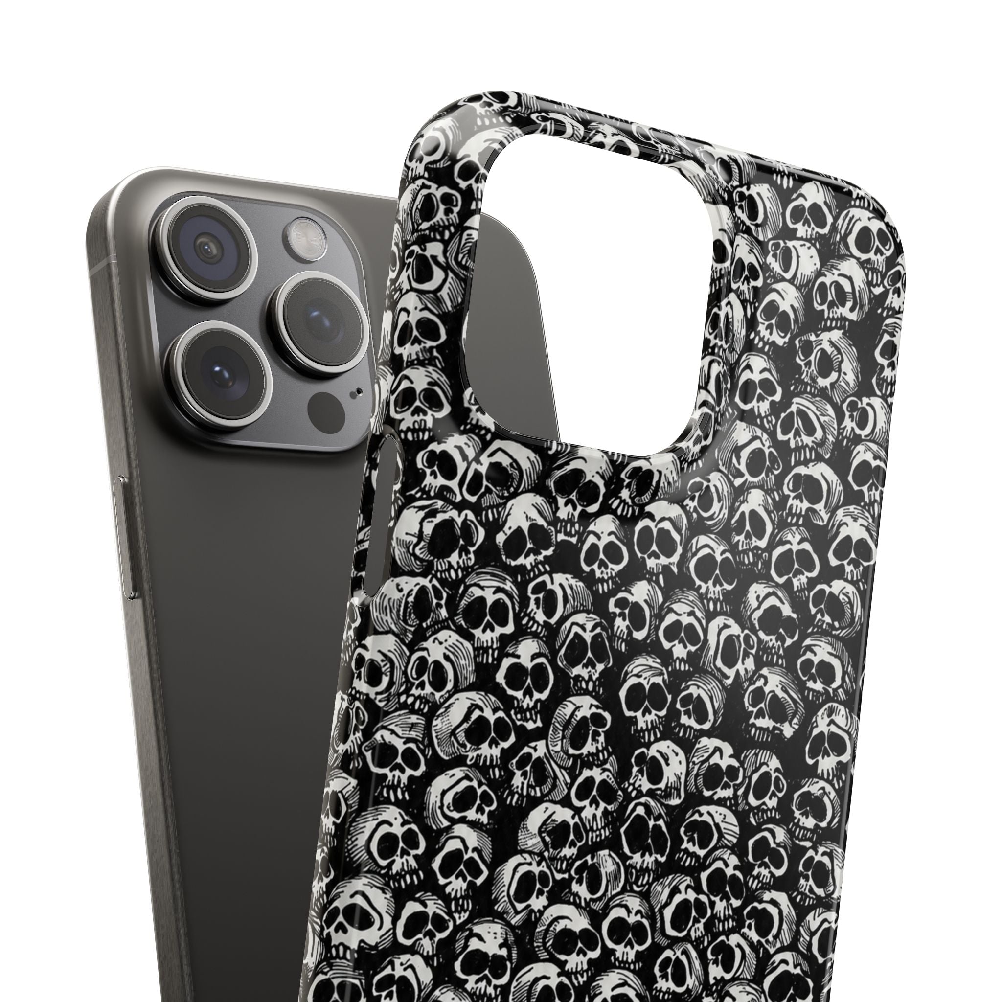Black and White Skull Pattern Phone Case