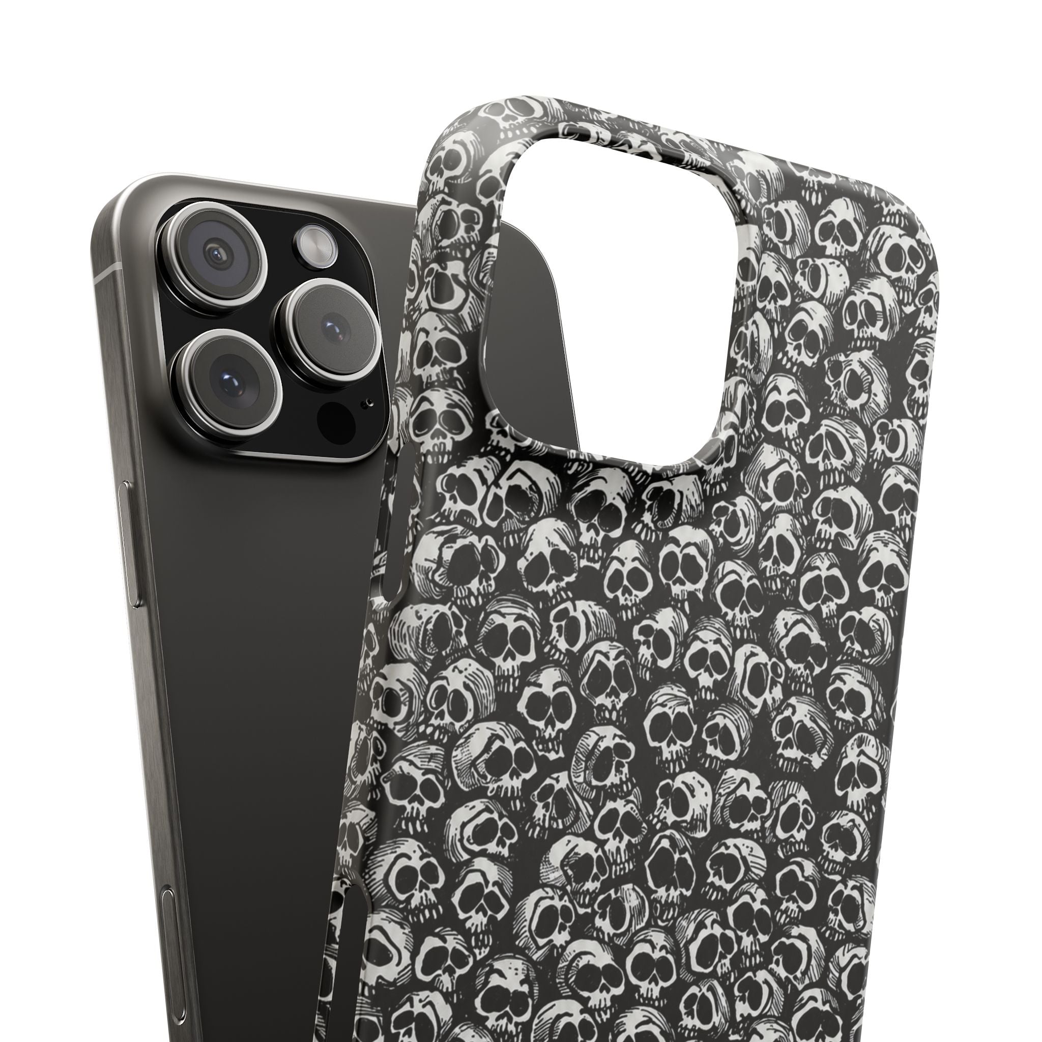 Black and White Skull Pattern Phone Case