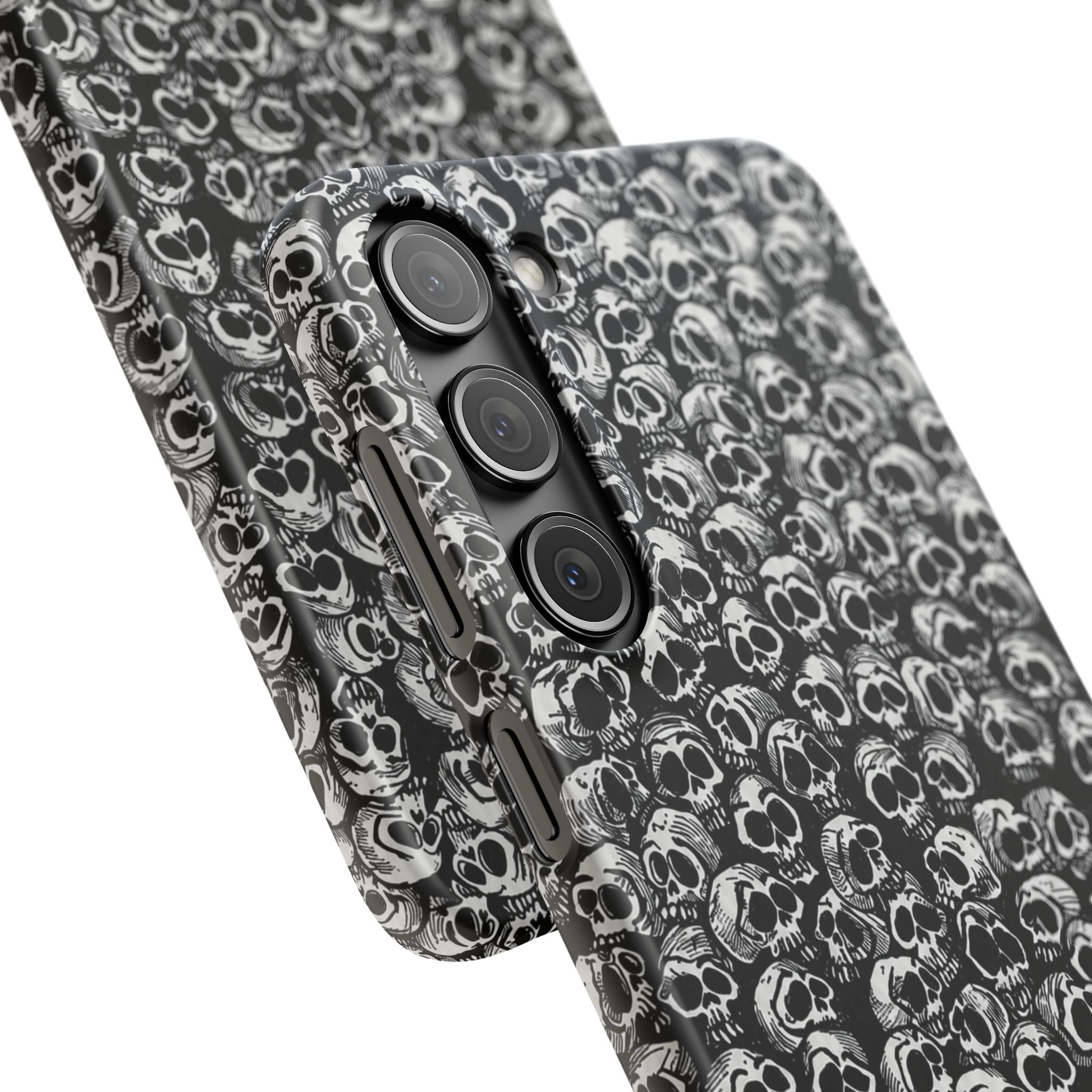 Black and White Skull Pattern Phone Case