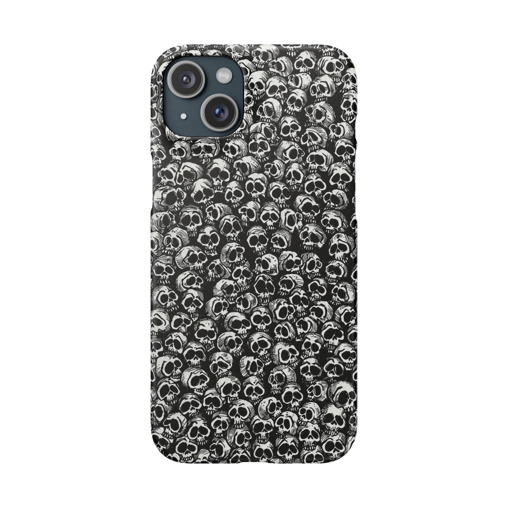 Black and White Skull Pattern Phone Case