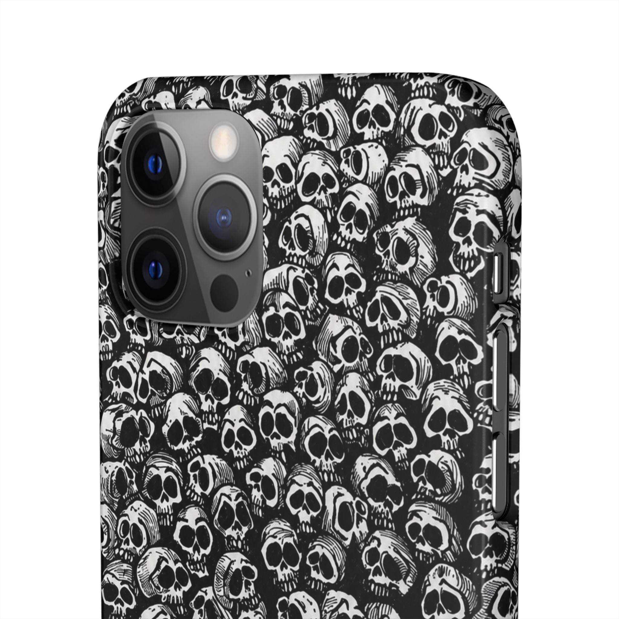 Black and White Skull Pattern Phone Case