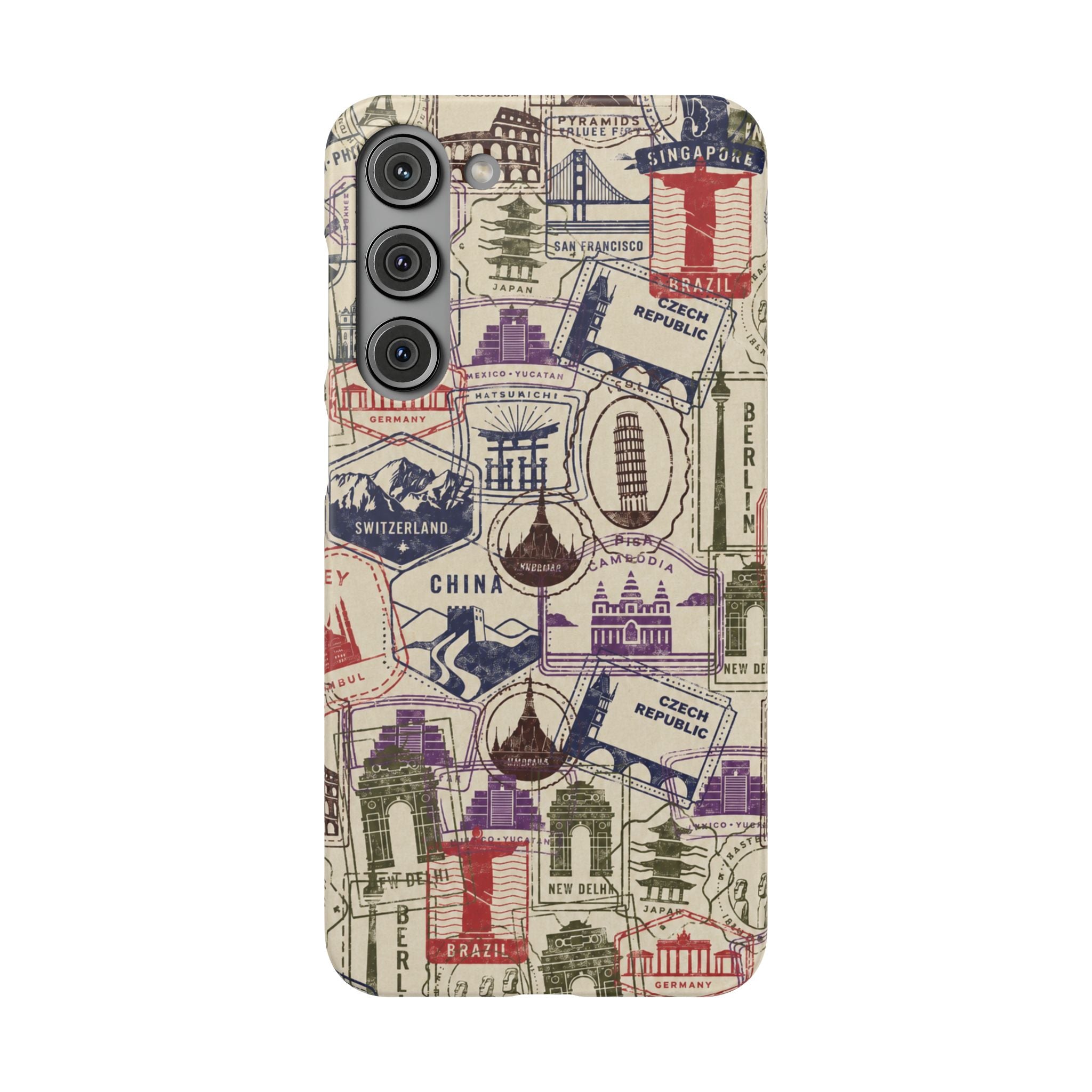 Vintage Travel Stamps Phone Case