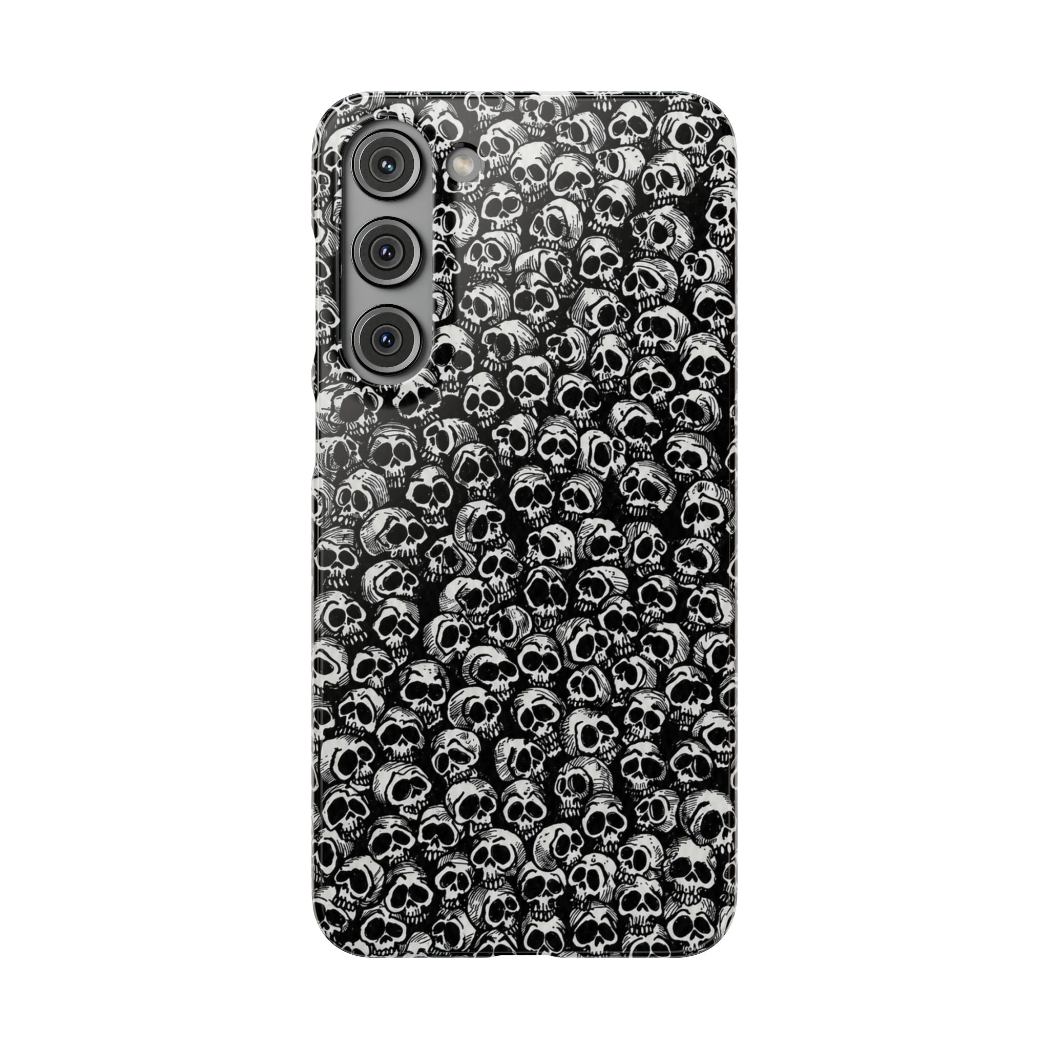 Black and White Skull Pattern Phone Case