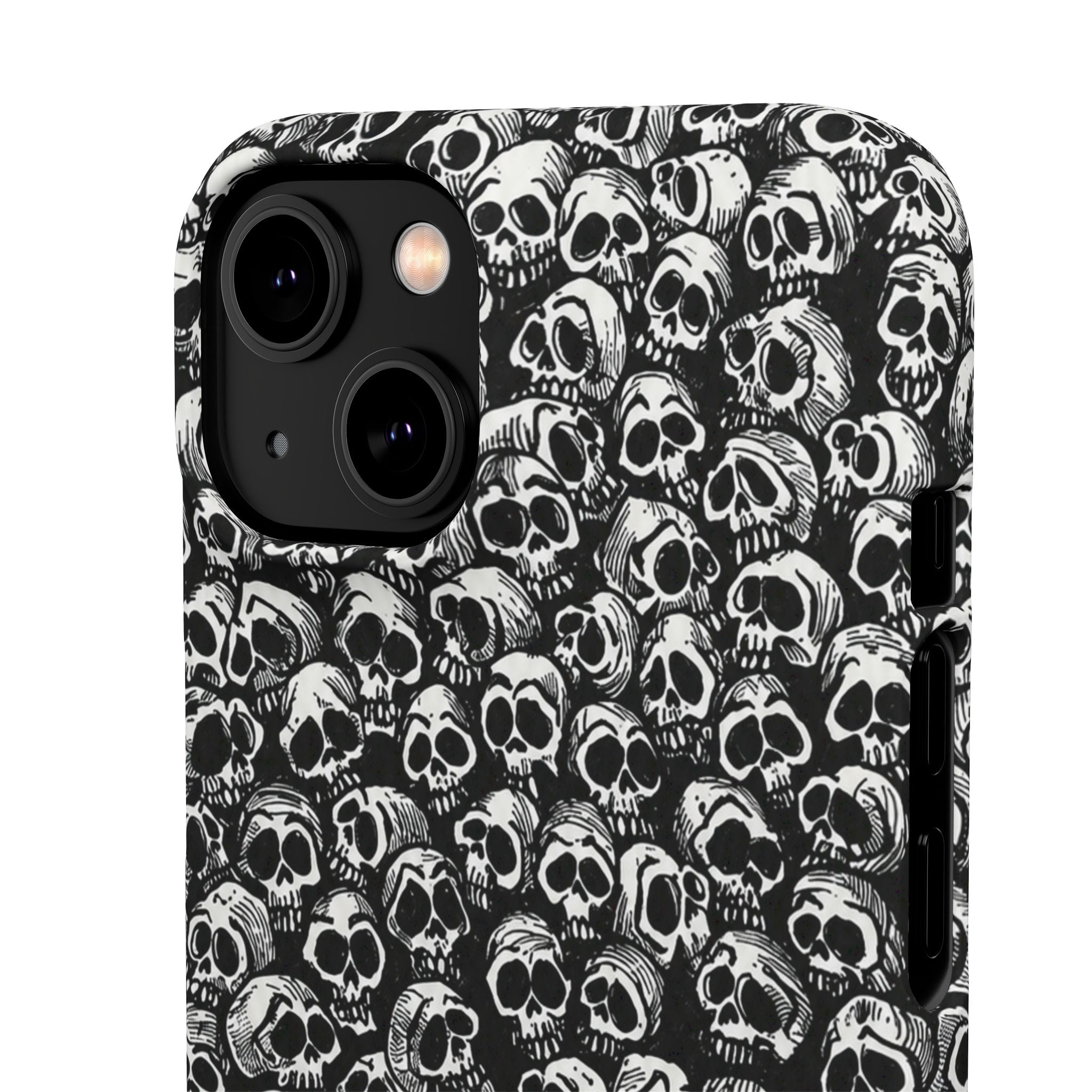 Black and White Skull Pattern Phone Case
