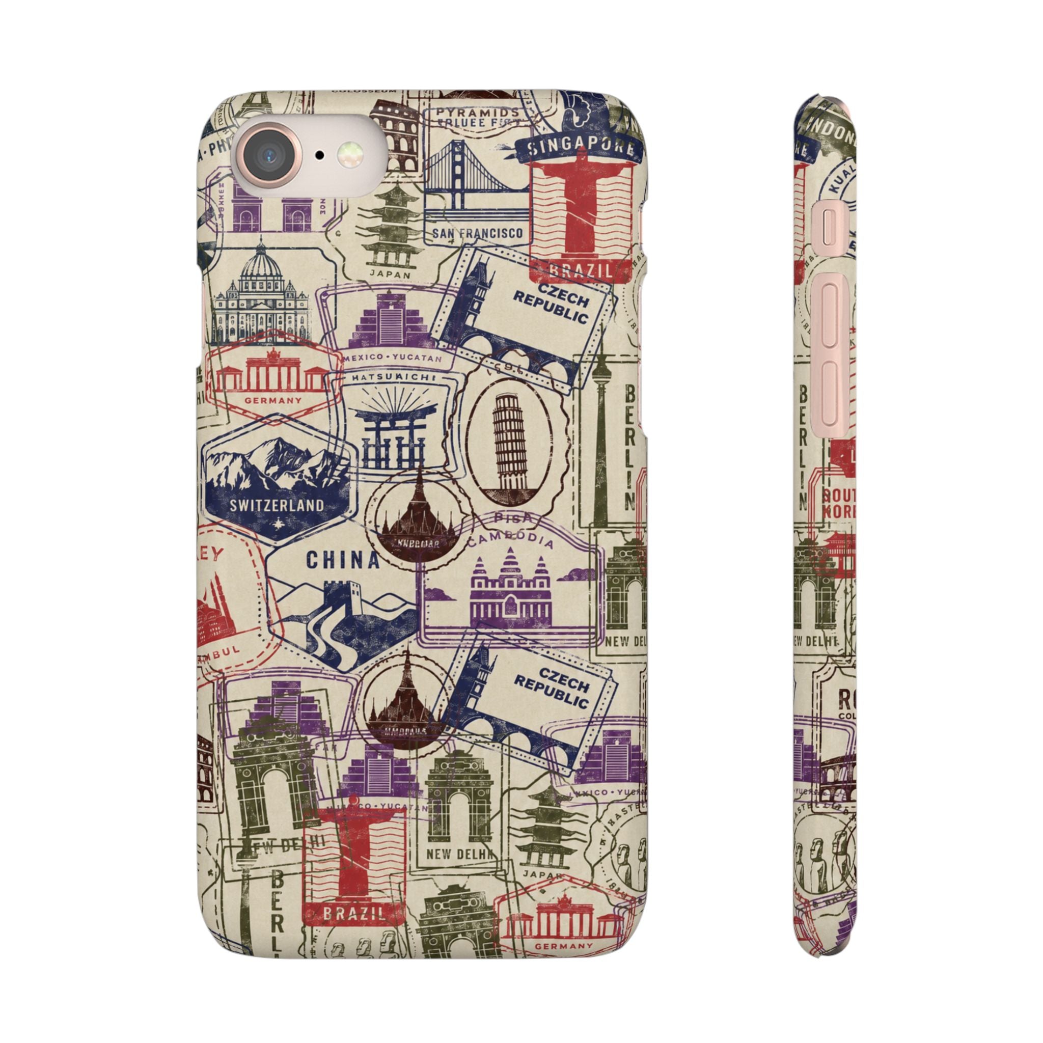 Vintage Travel Stamps Phone Case
