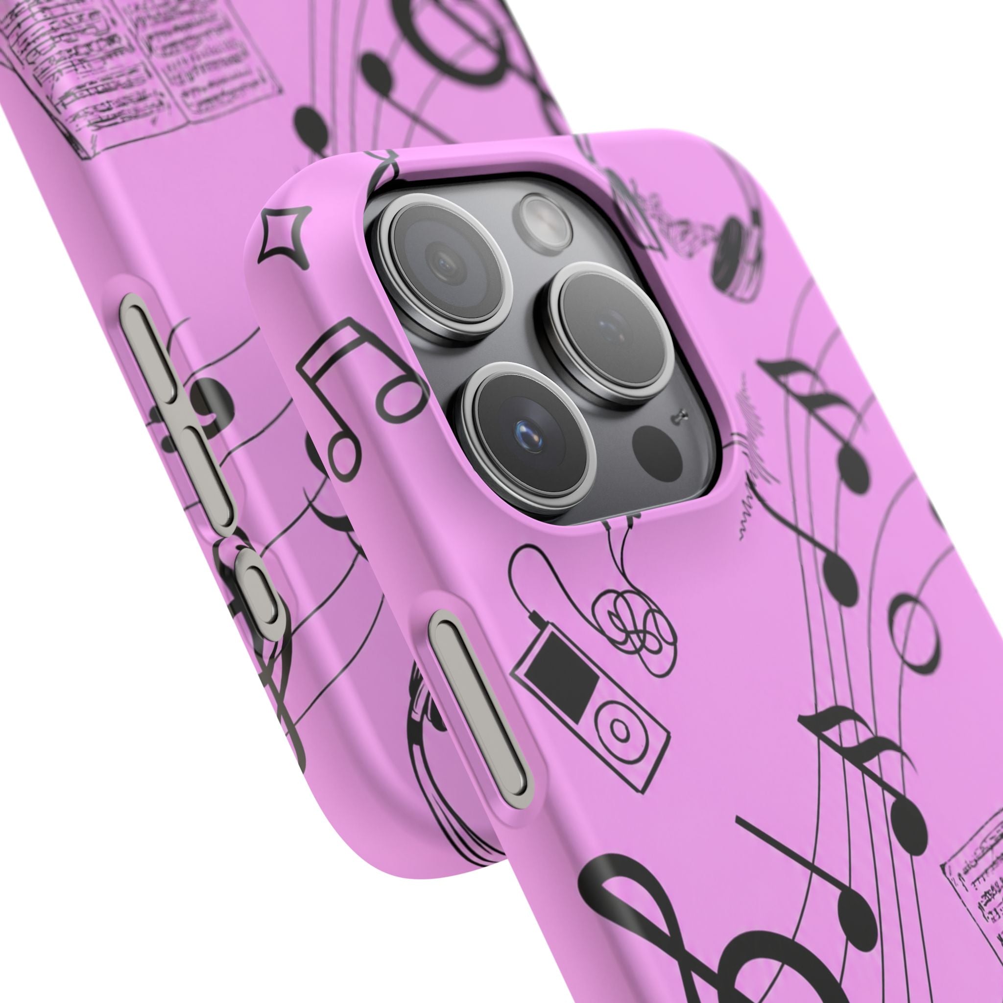 Pink Music Notes Phone Case