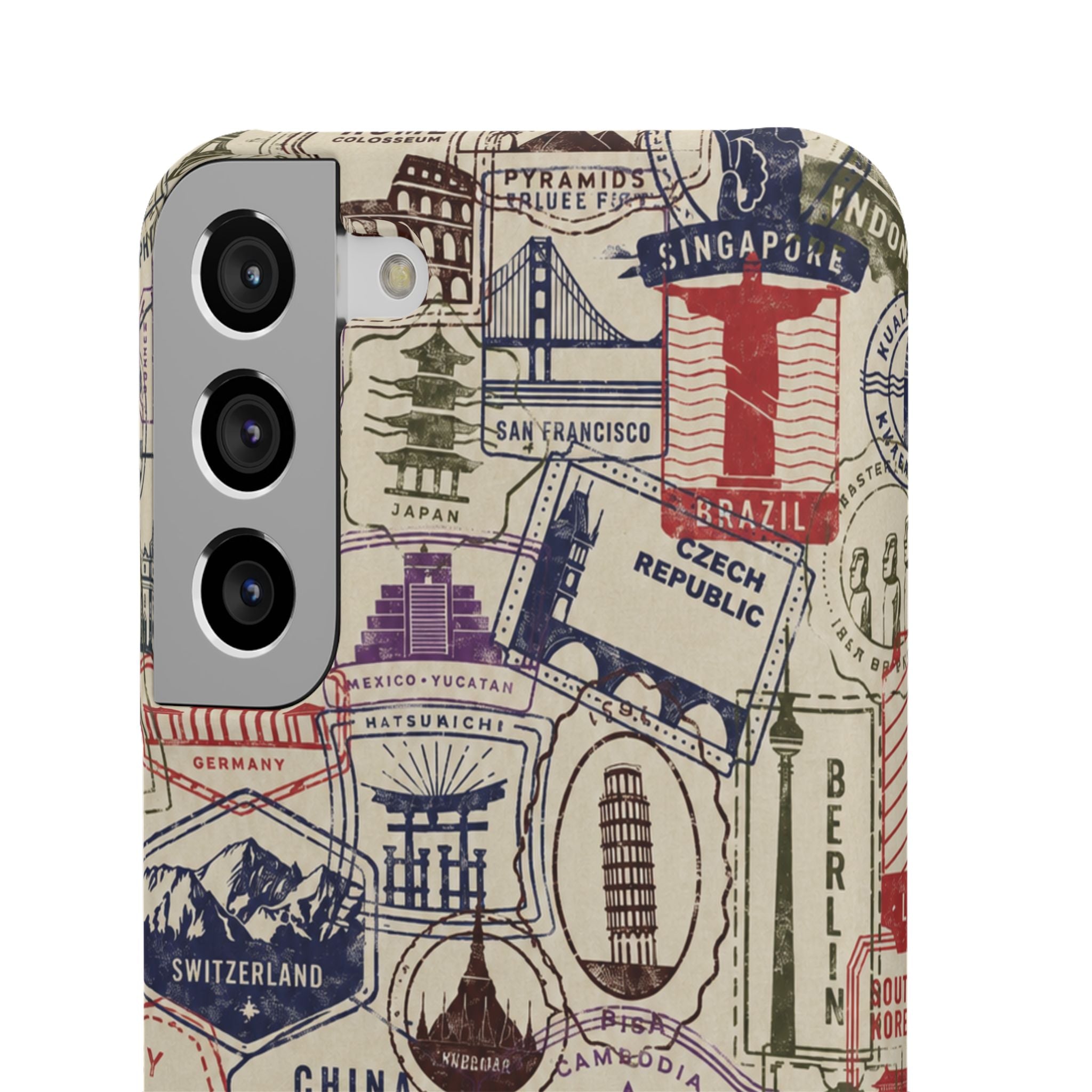 Vintage Travel Stamps Phone Case