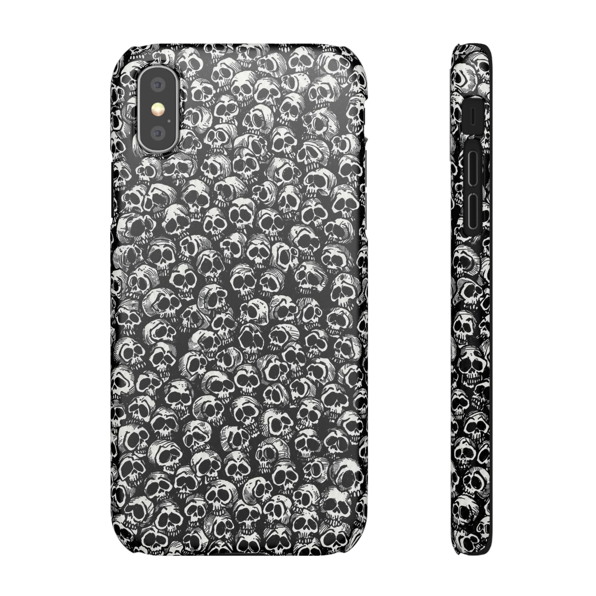 Black and White Skull Pattern Phone Case