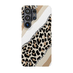 Beige Leopard Print Glitter Phone Case