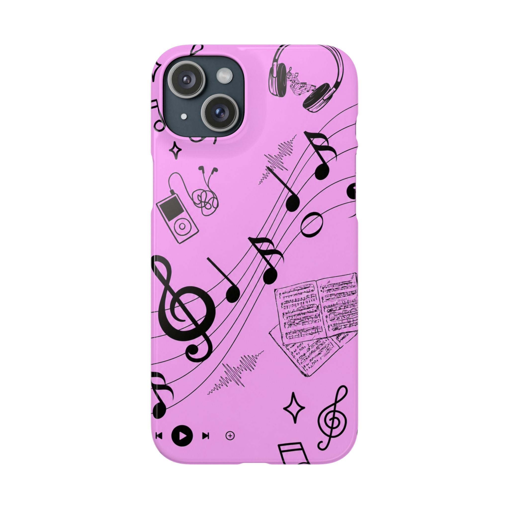 Pink Music Notes Phone Case