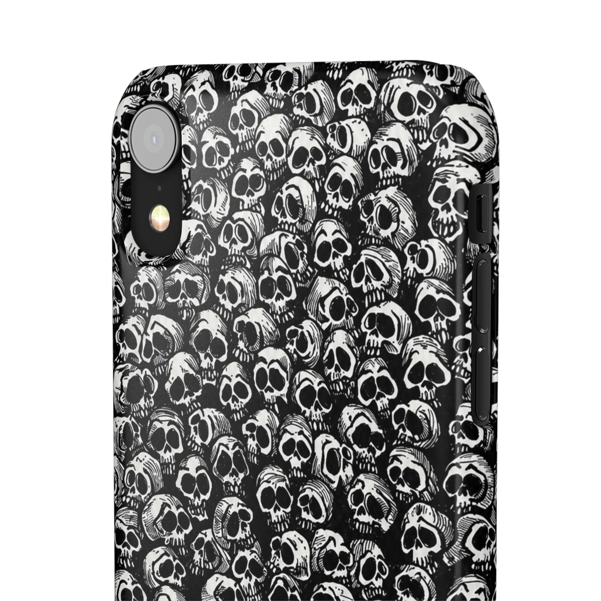 Black and White Skull Pattern Phone Case