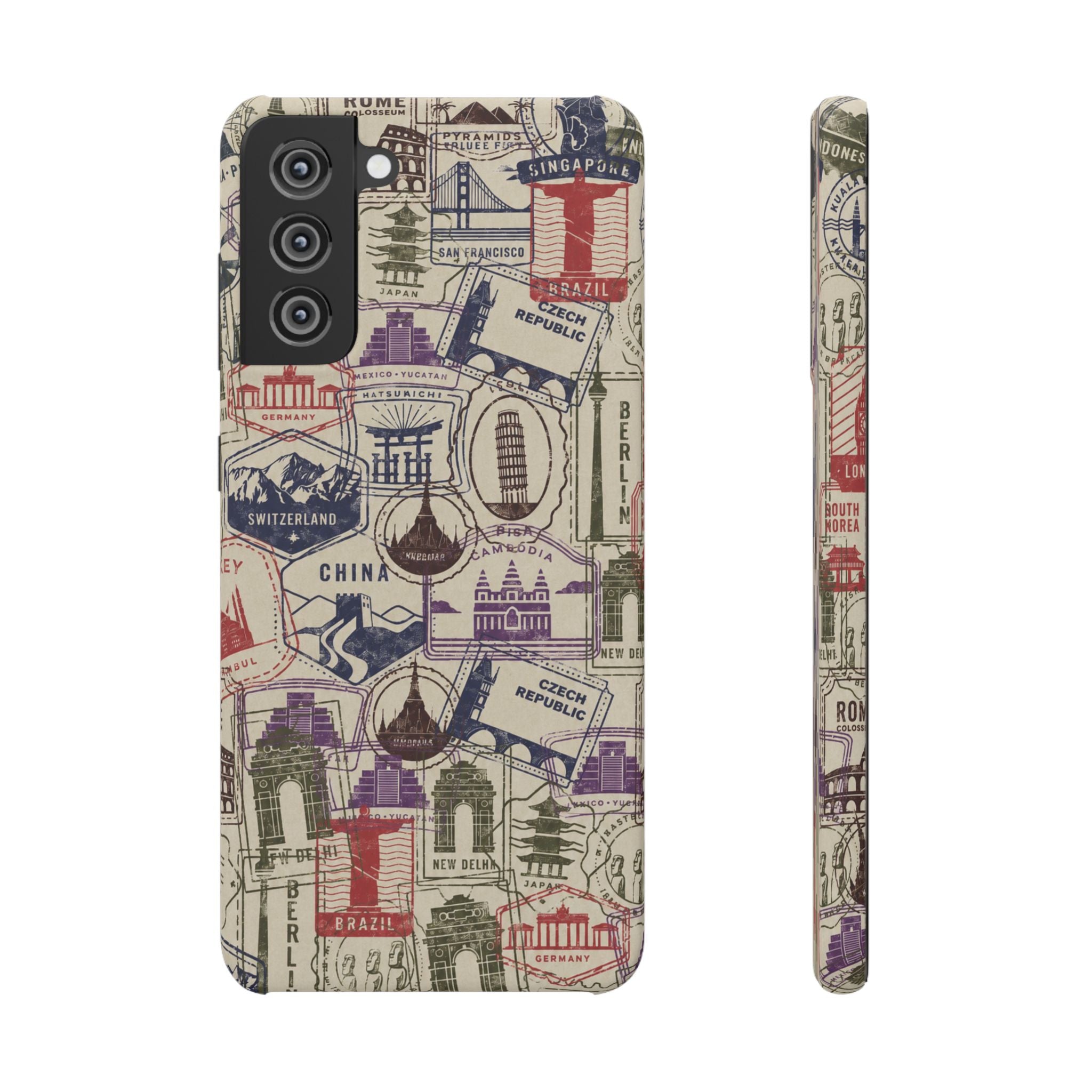 Vintage Travel Stamps Phone Case
