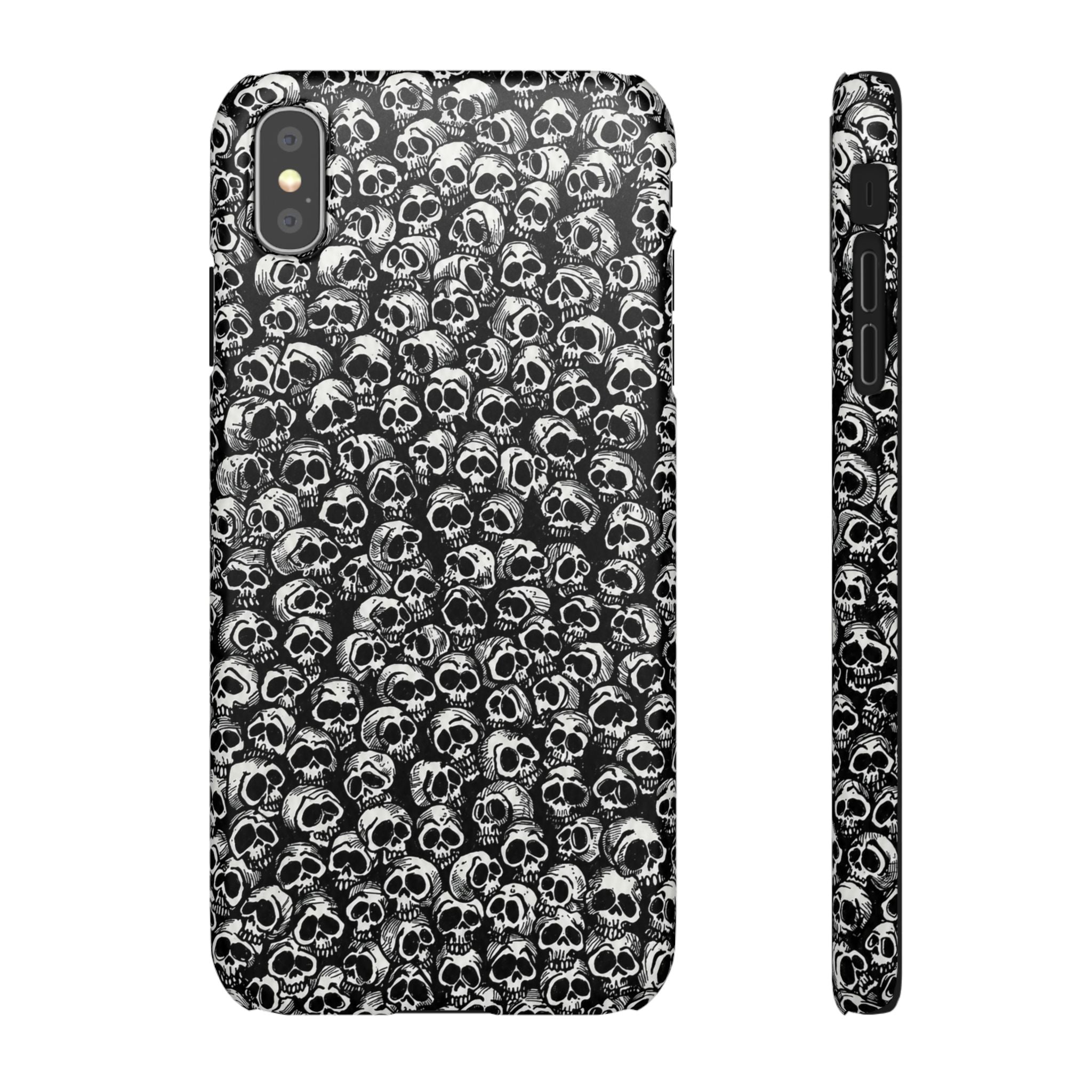 Black and White Skull Pattern Phone Case