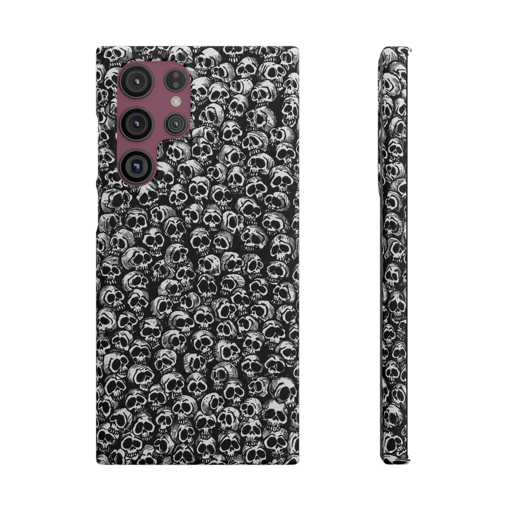 Black and White Skull Pattern Phone Case