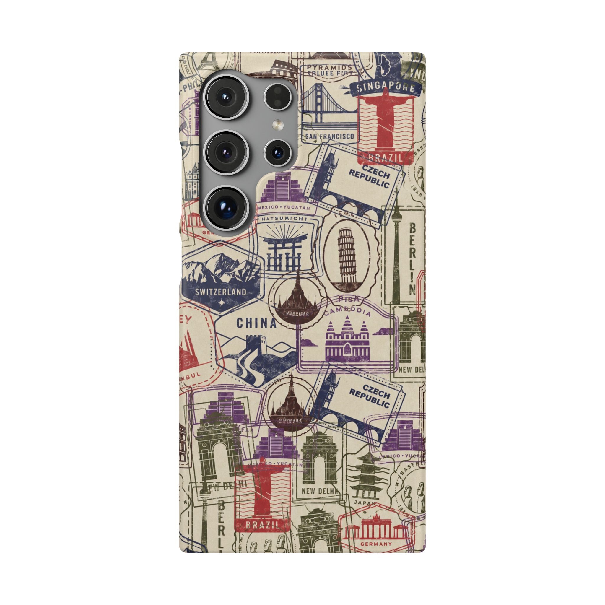 Vintage Travel Stamps Phone Case