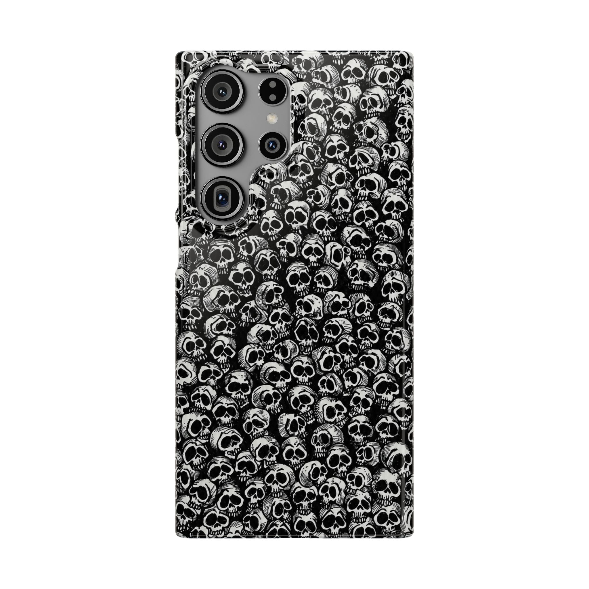 Black and White Skull Pattern Phone Case