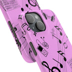 Pink Music Notes Phone Case
