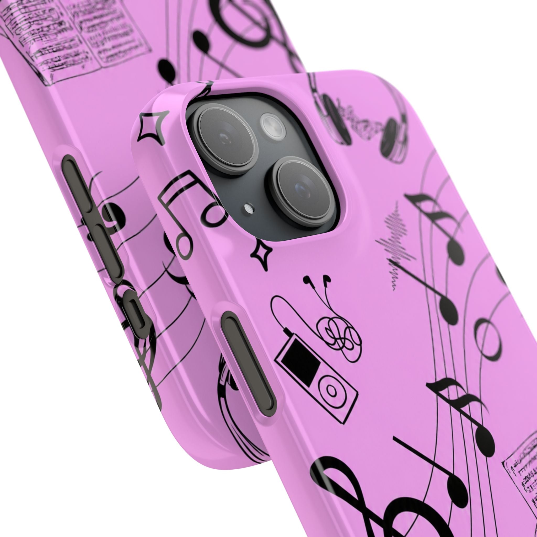Pink Music Notes Phone Case