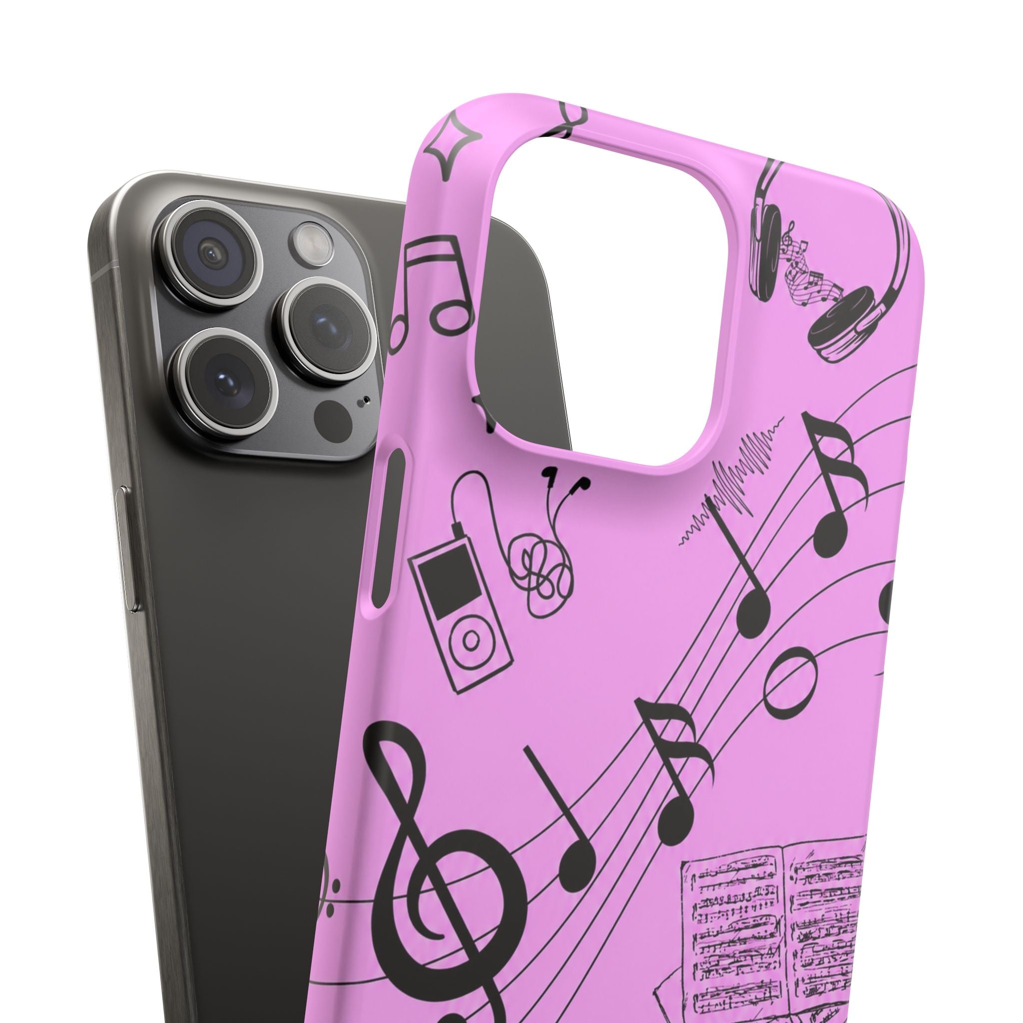 Pink Music Notes Phone Case