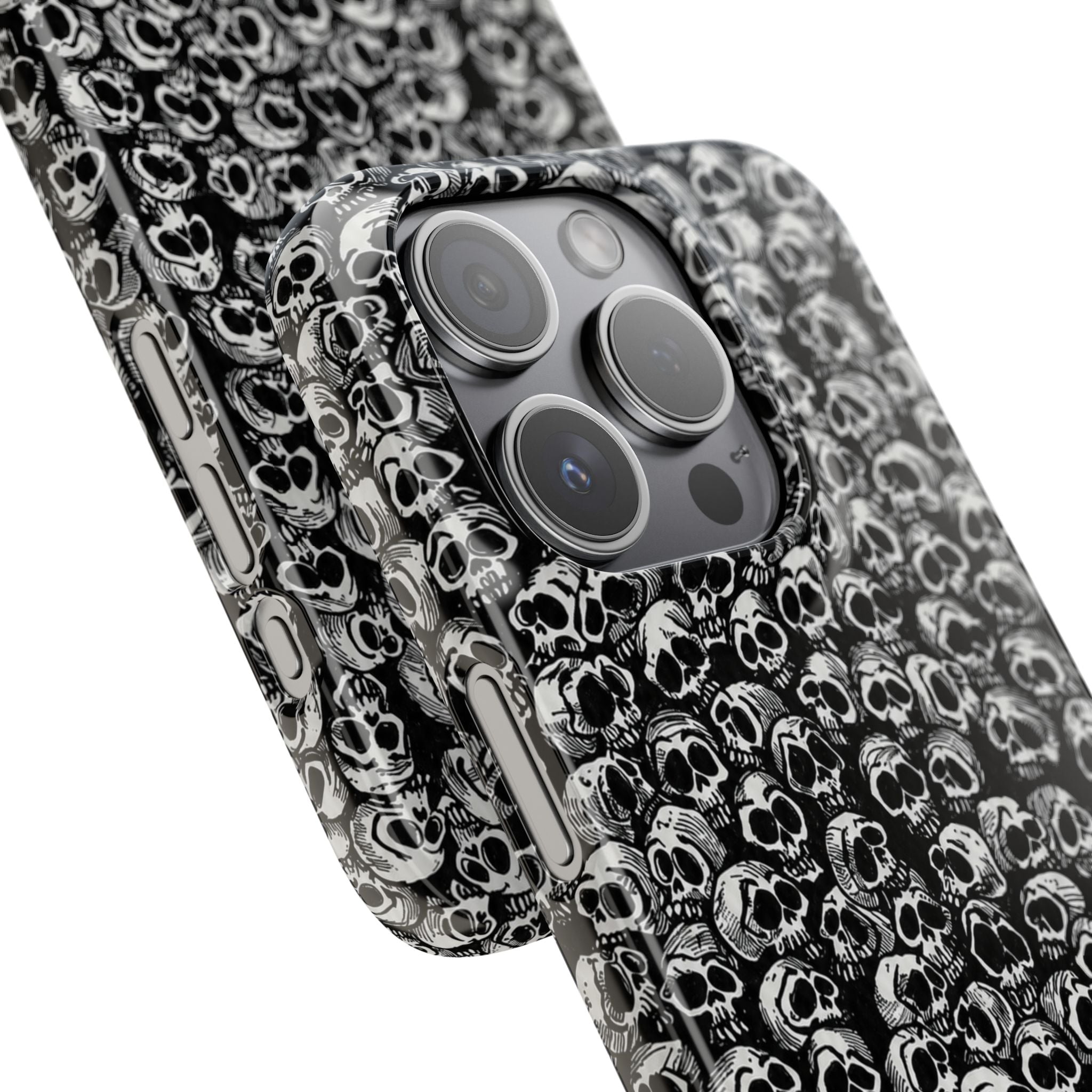 Black and White Skull Pattern Phone Case