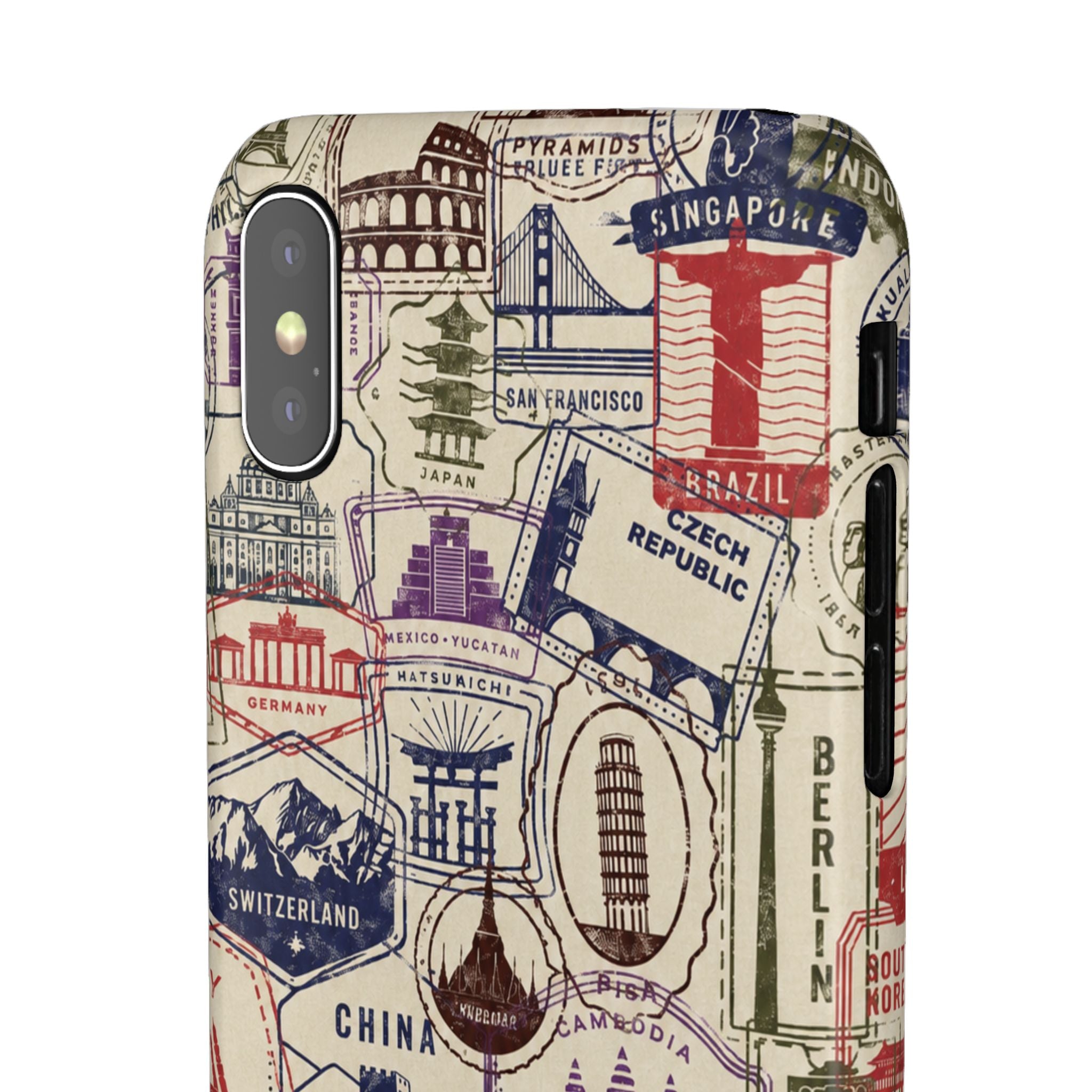 Vintage Travel Stamps Phone Case