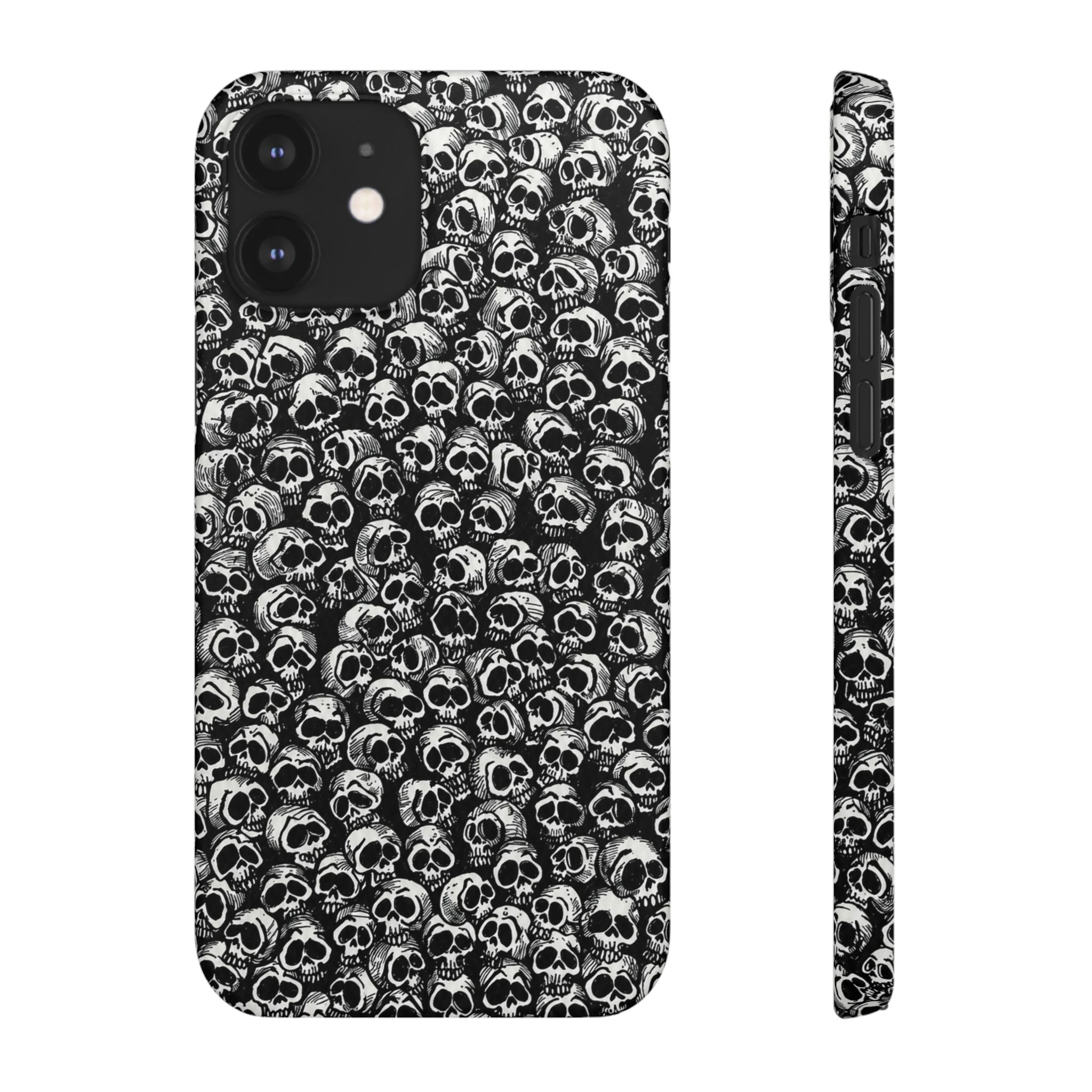 Black and White Skull Pattern Phone Case