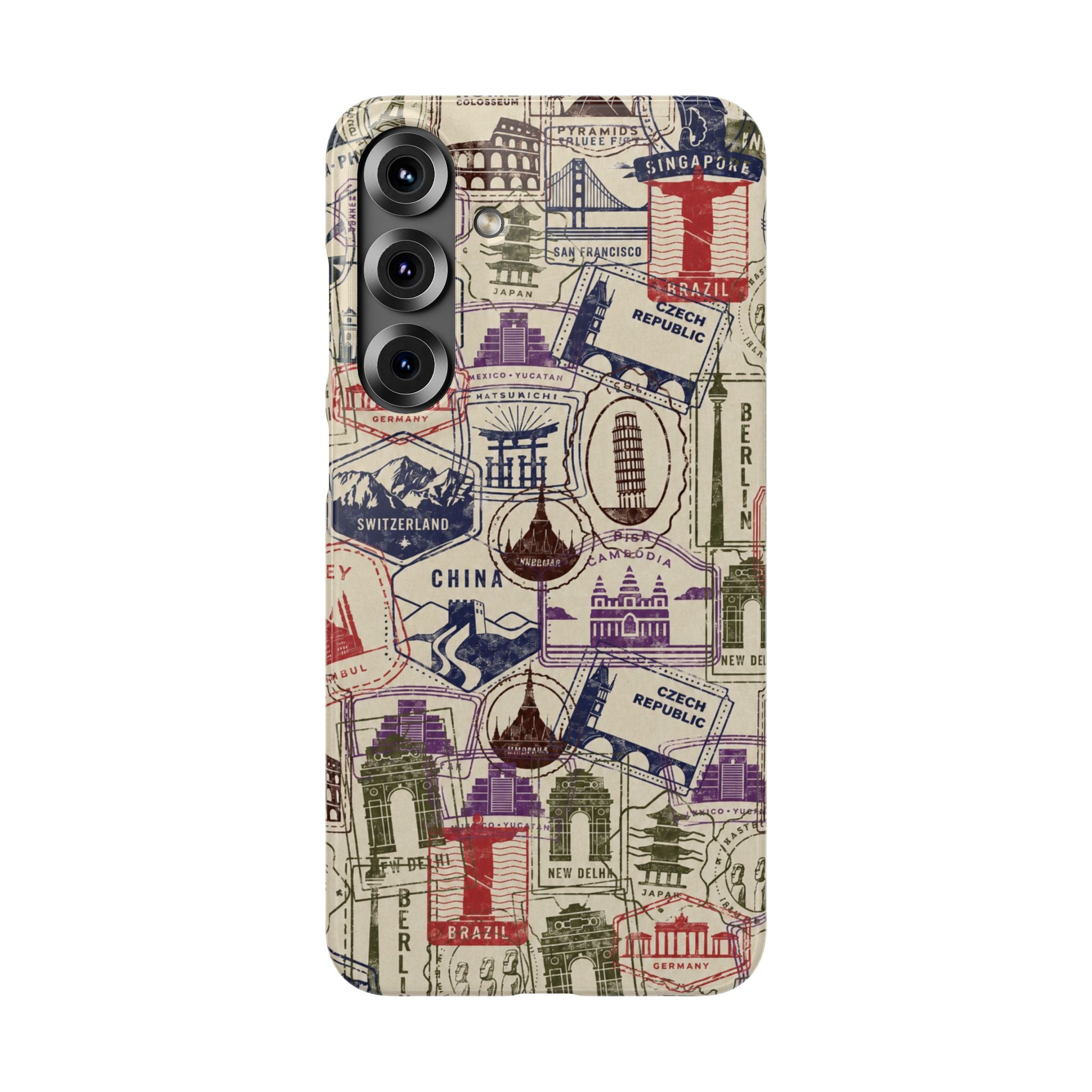 Vintage Travel Stamps Phone Case