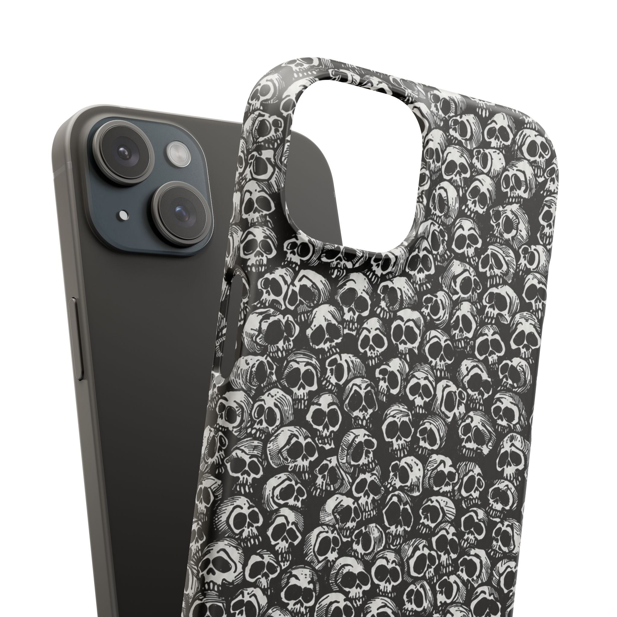 Black and White Skull Pattern Phone Case