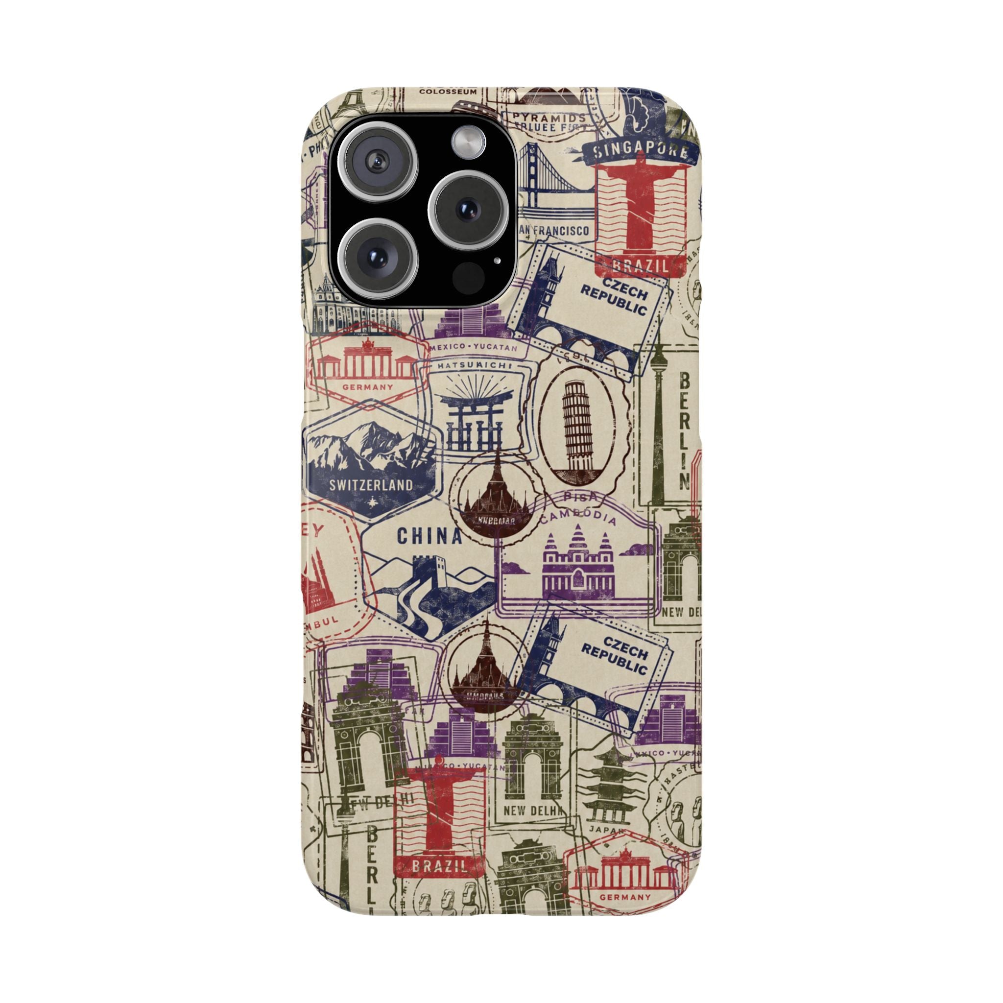 Vintage Travel Stamps Phone Case