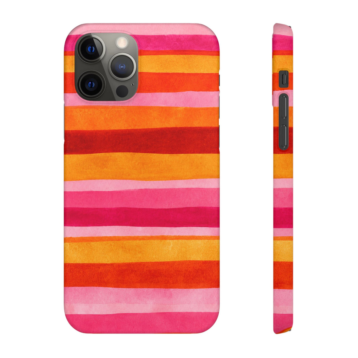 Pink Sunset Watercolor Stripes