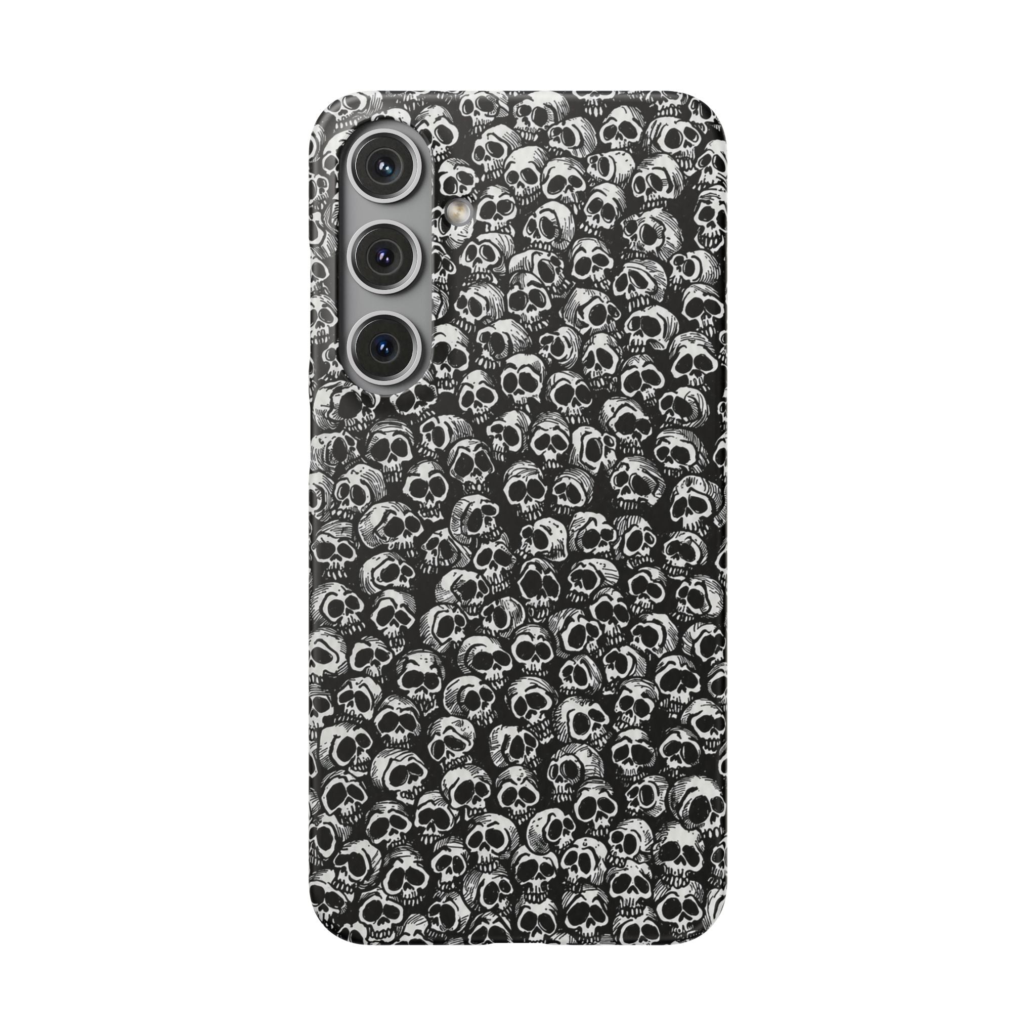 Black and White Skull Pattern Phone Case