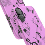 Pink Music Notes Phone Case