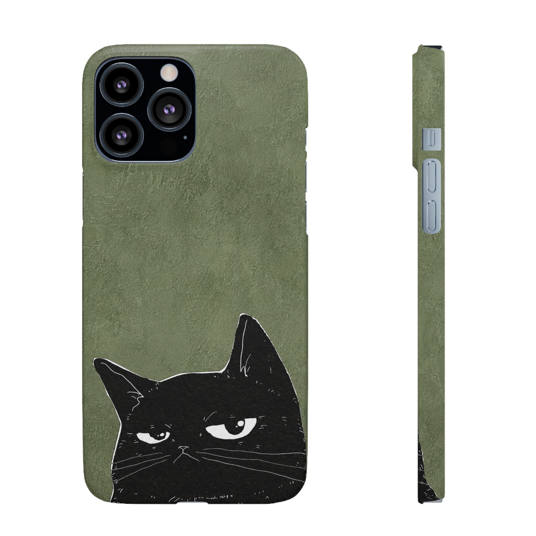 Grumpy Black Cat Phone Case