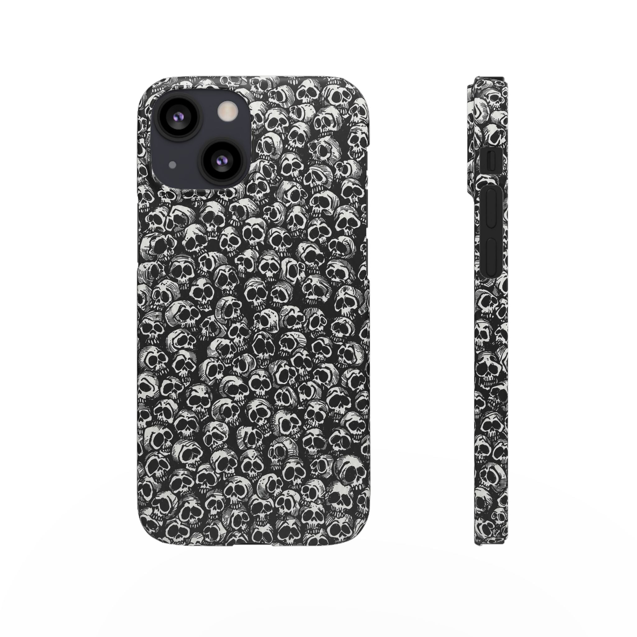 Black and White Skull Pattern Phone Case