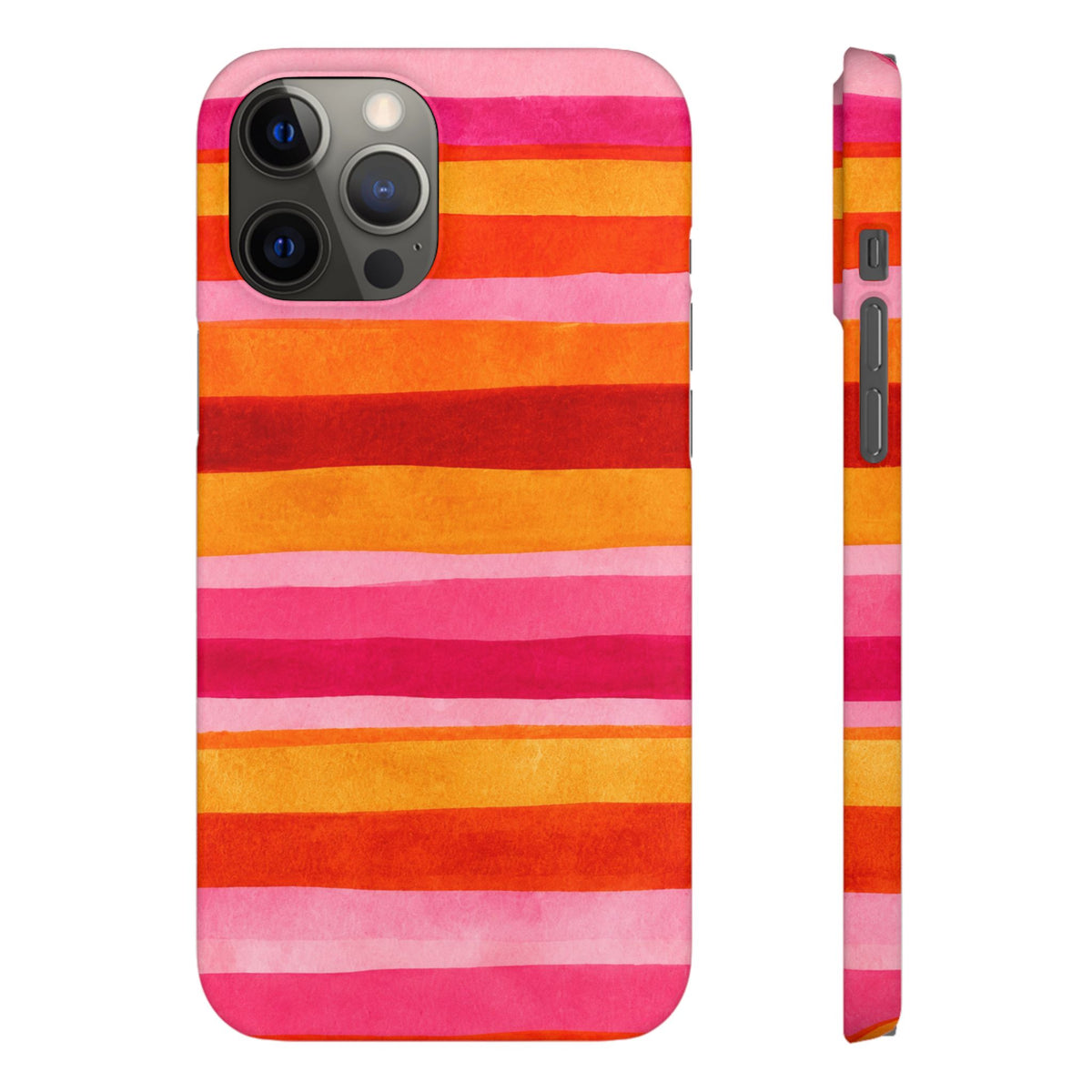 Pink Sunset Watercolor Stripes