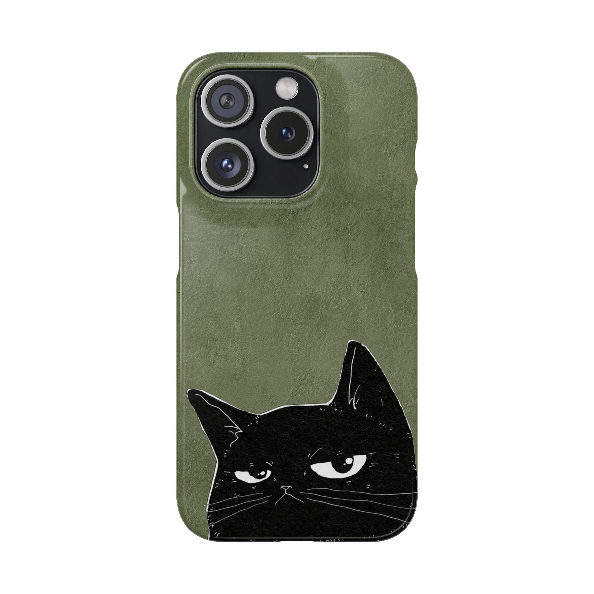 Grumpy Black Cat Phone Case