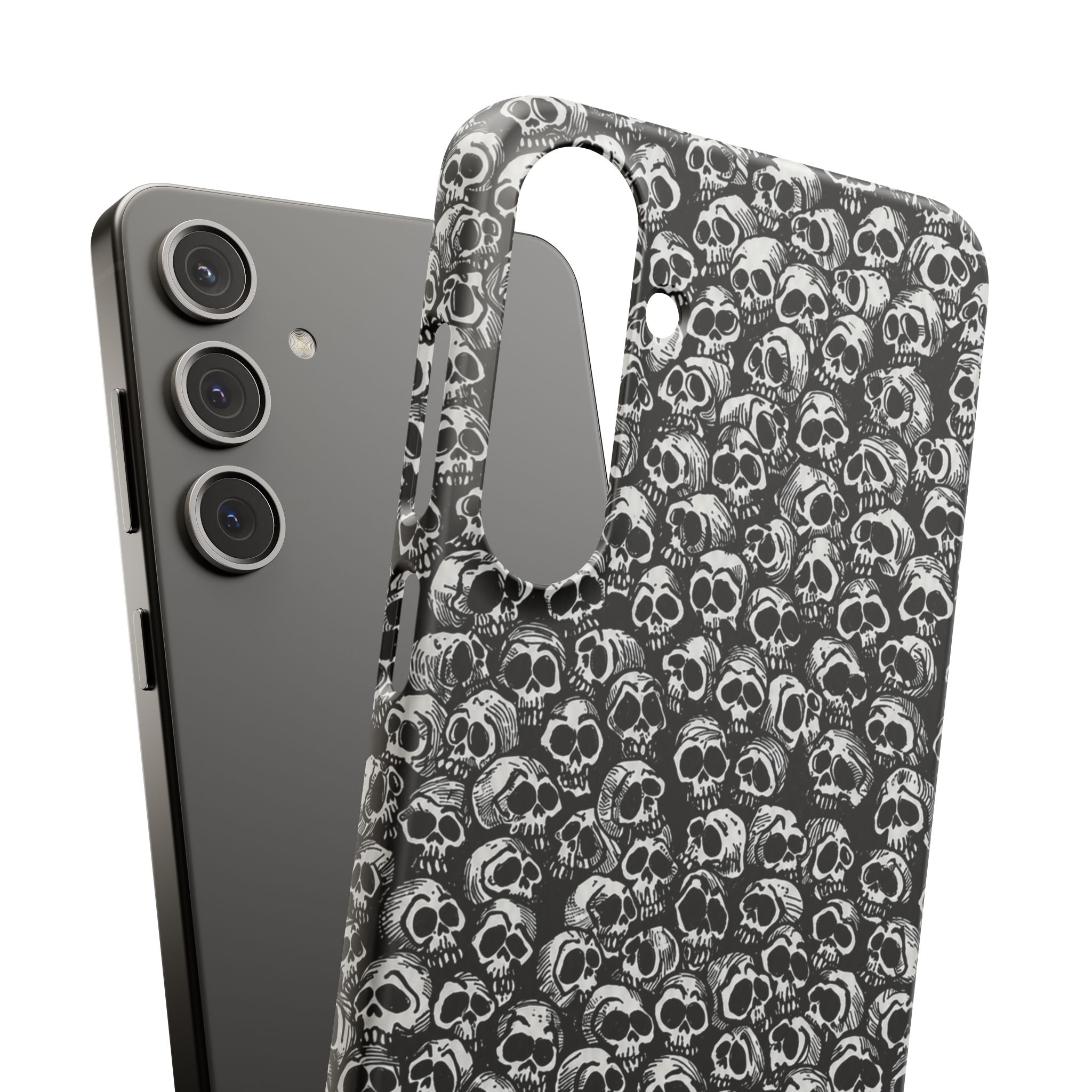 Black and White Skull Pattern Phone Case