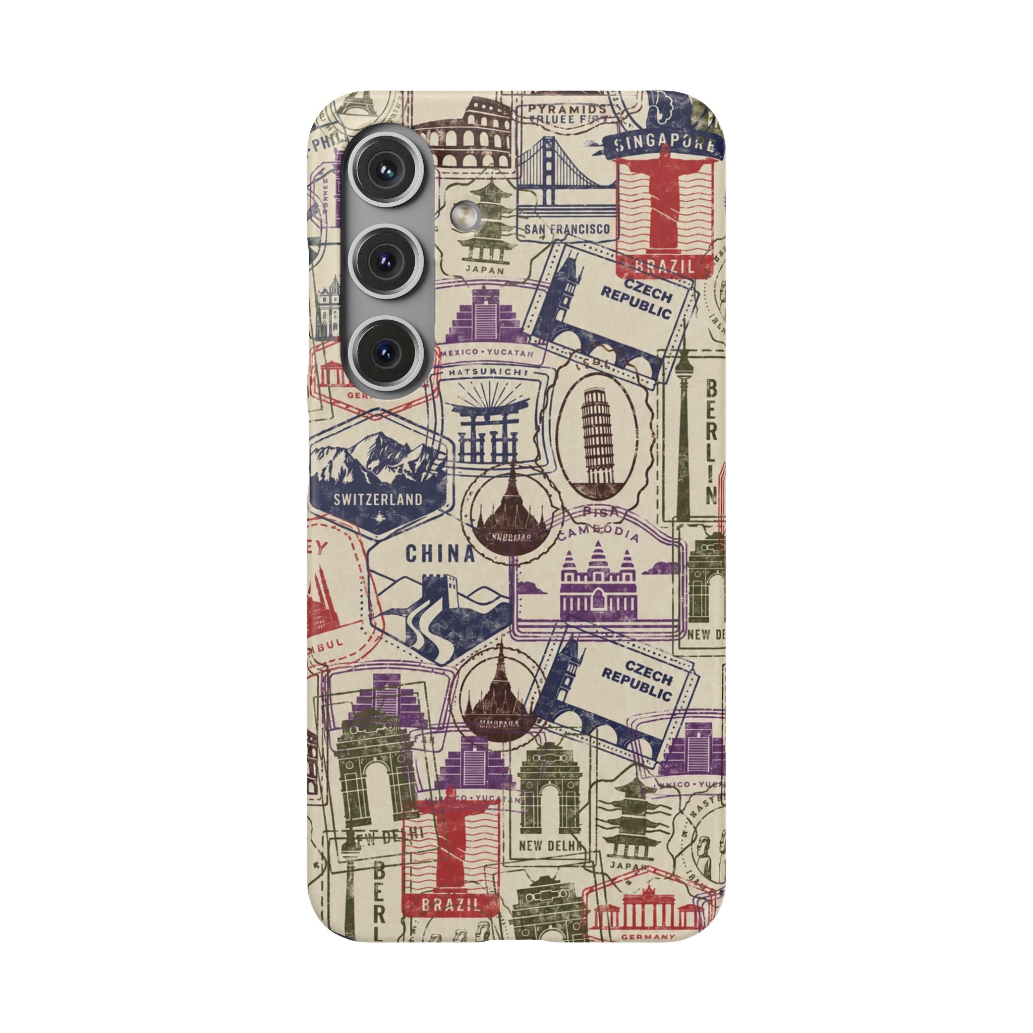 Vintage Travel Stamps Phone Case