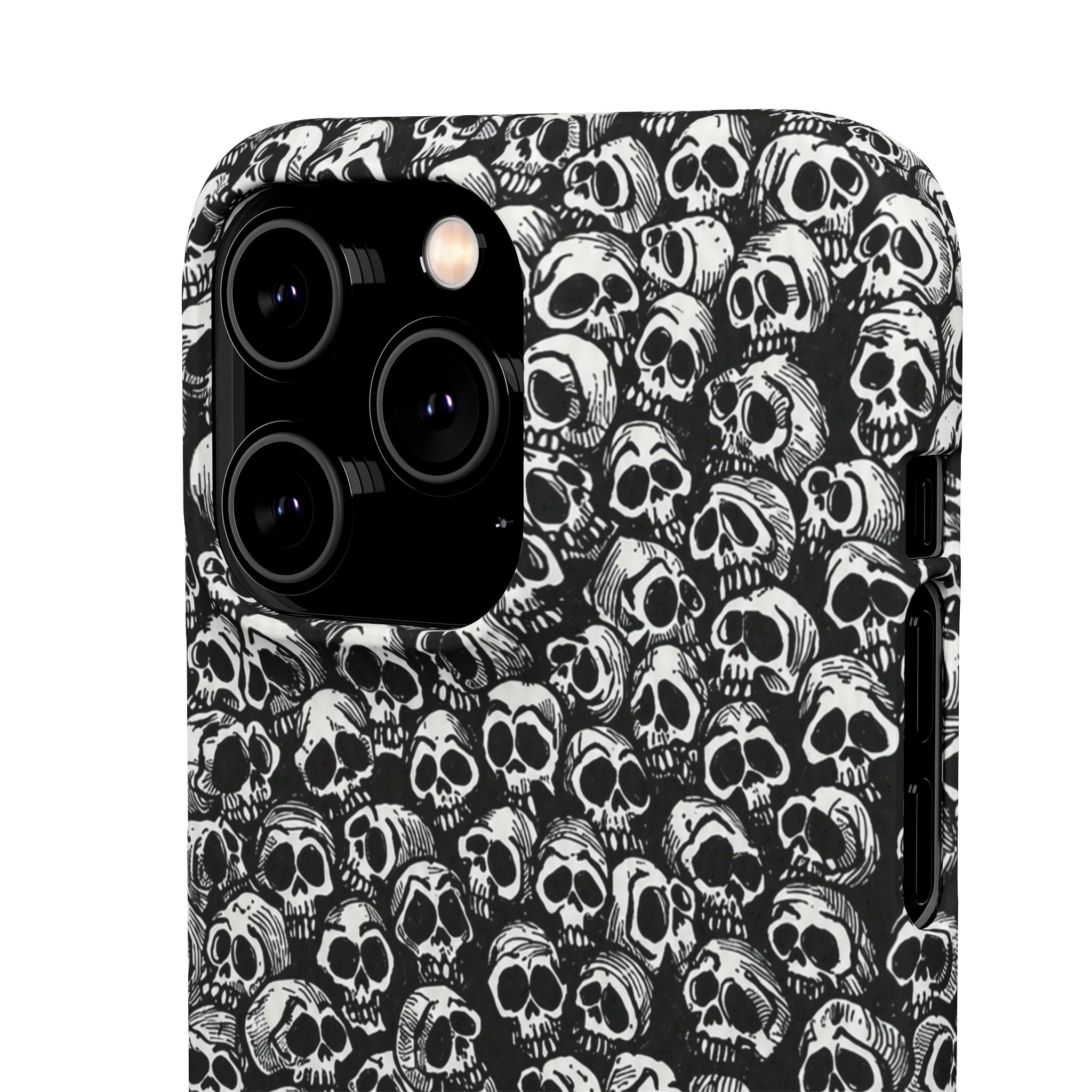 Black and White Skull Pattern Phone Case