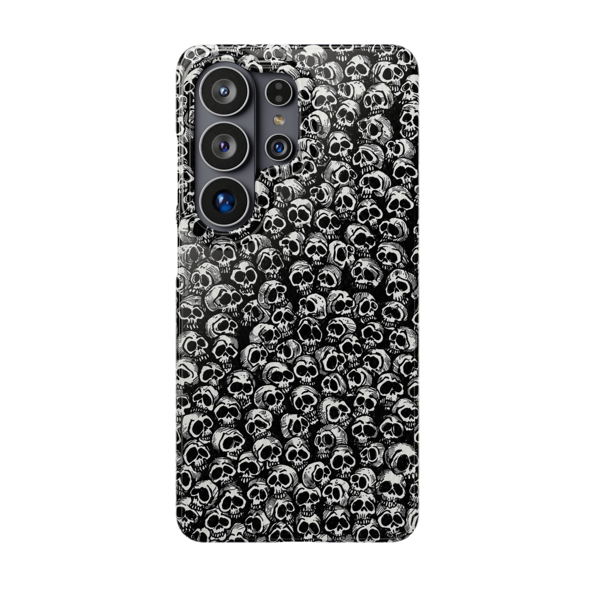 Black and White Skull Pattern Phone Case