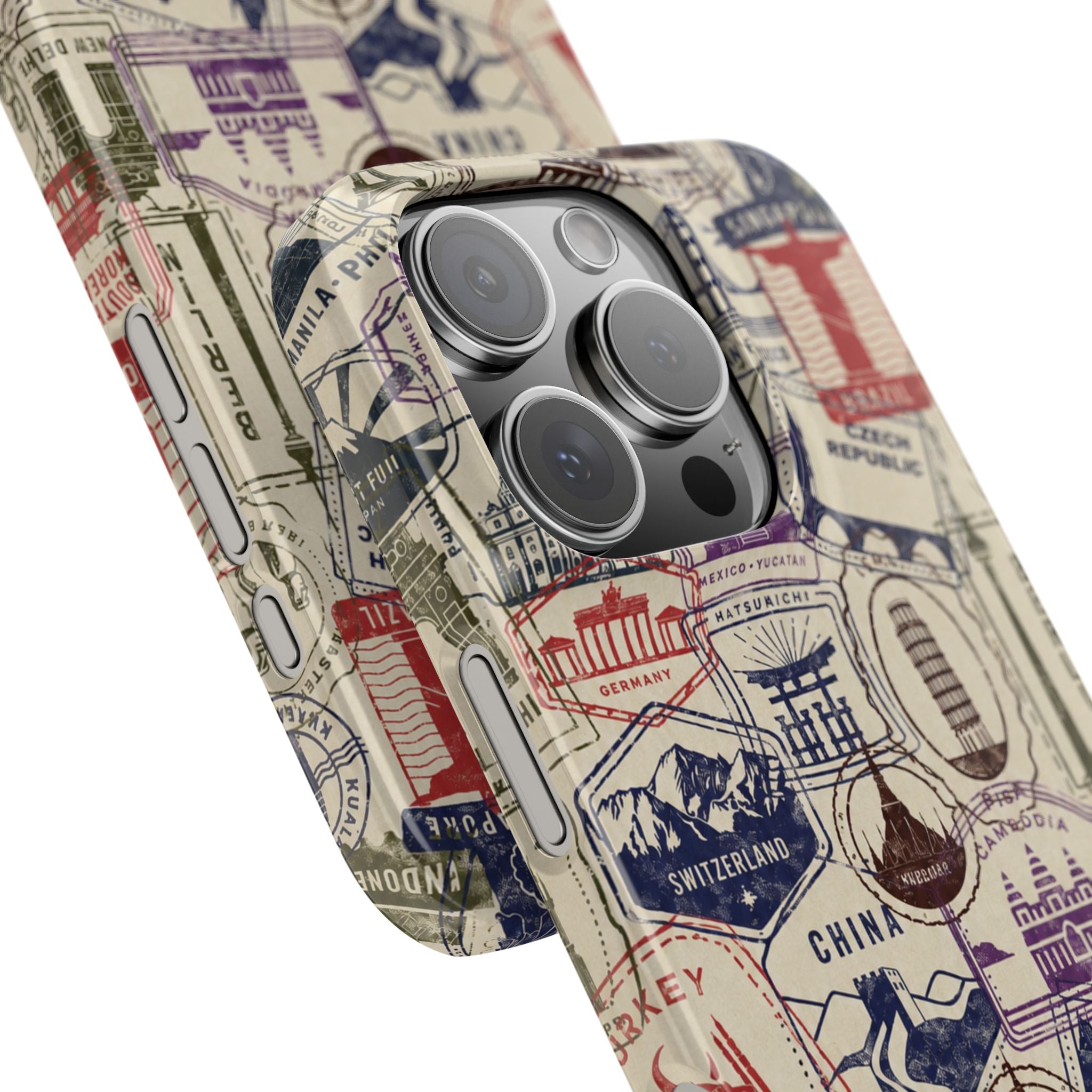 Vintage Travel Stamps Phone Case