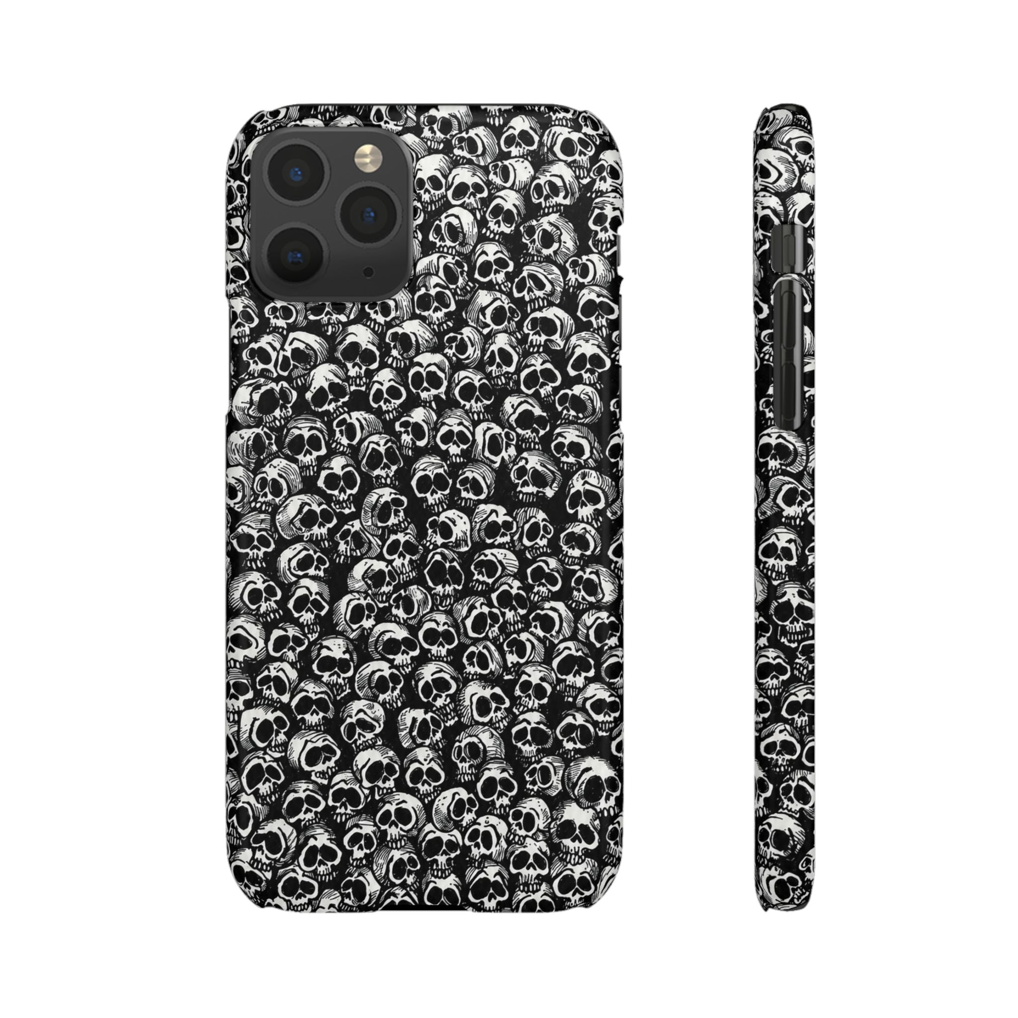 Black and White Skull Pattern Phone Case