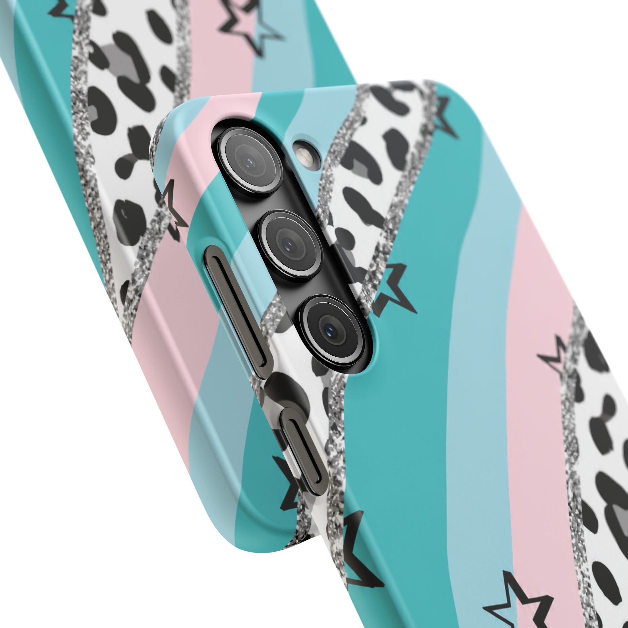 Pastel Leopard Print Glitter Phone Case
