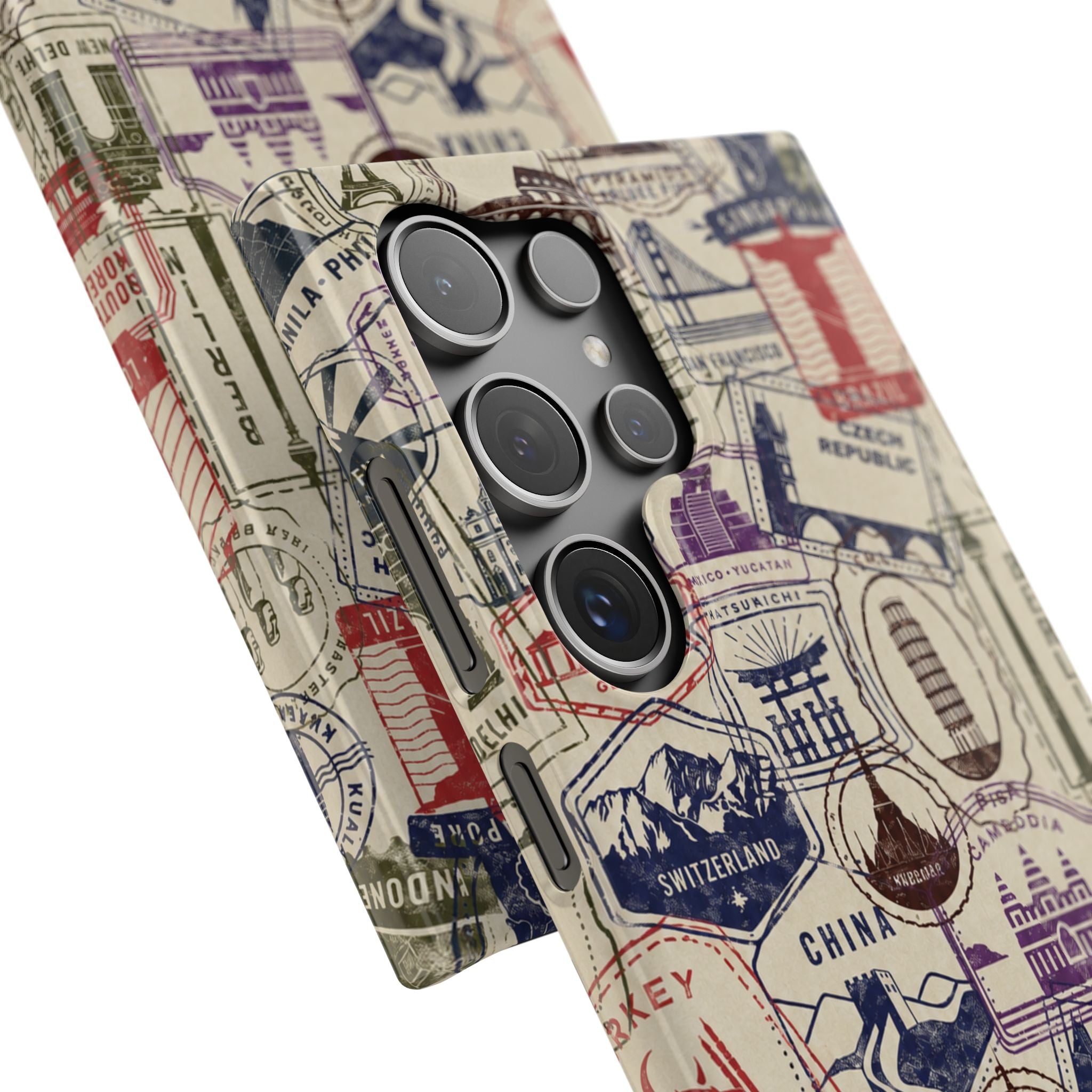 Vintage Travel Stamps Phone Case