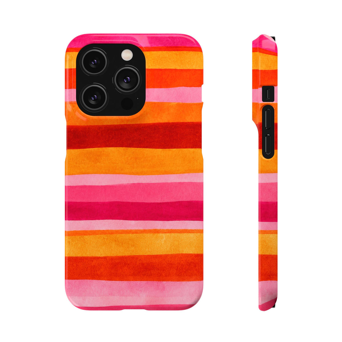Pink Sunset Watercolor Stripes
