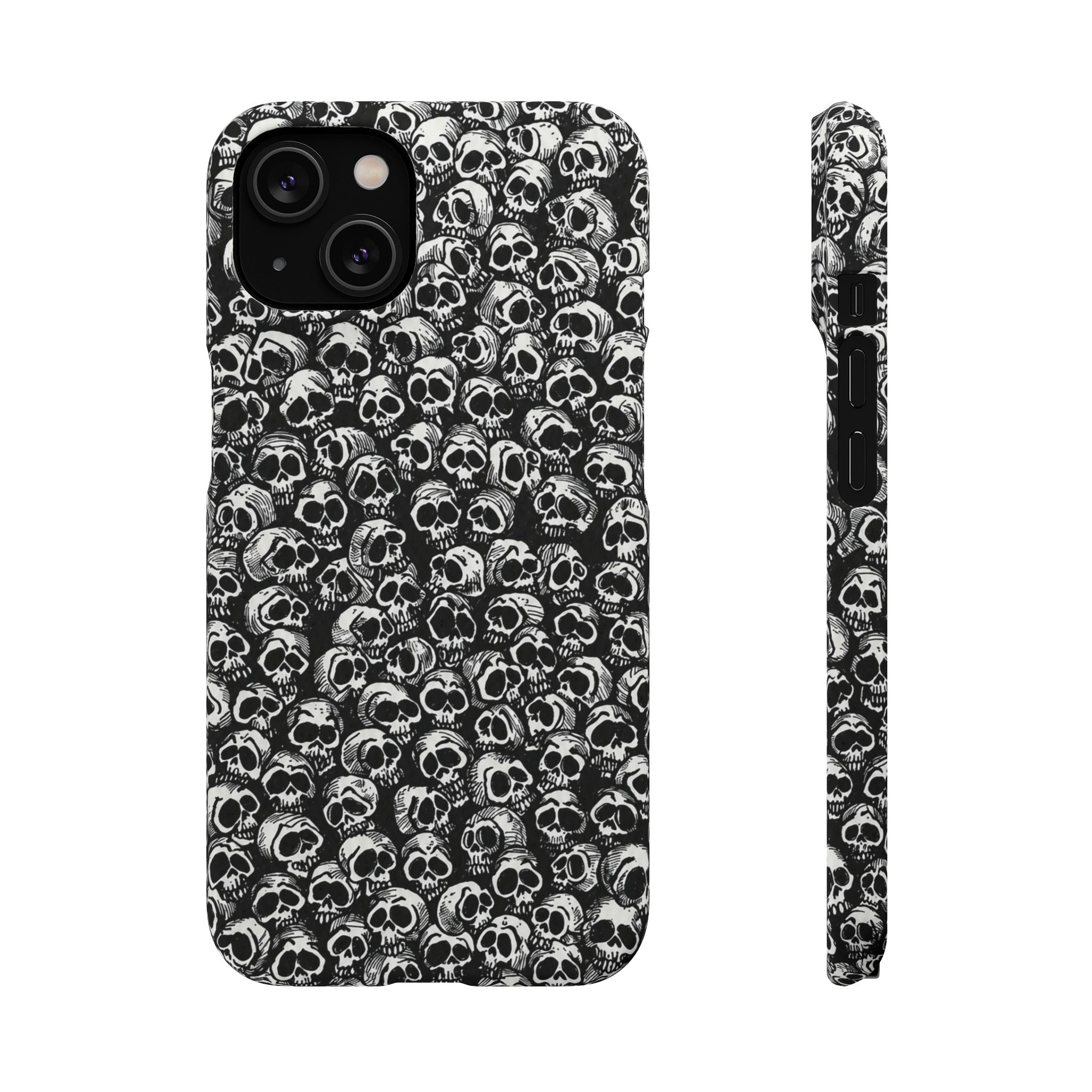 Black and White Skull Pattern Phone Case
